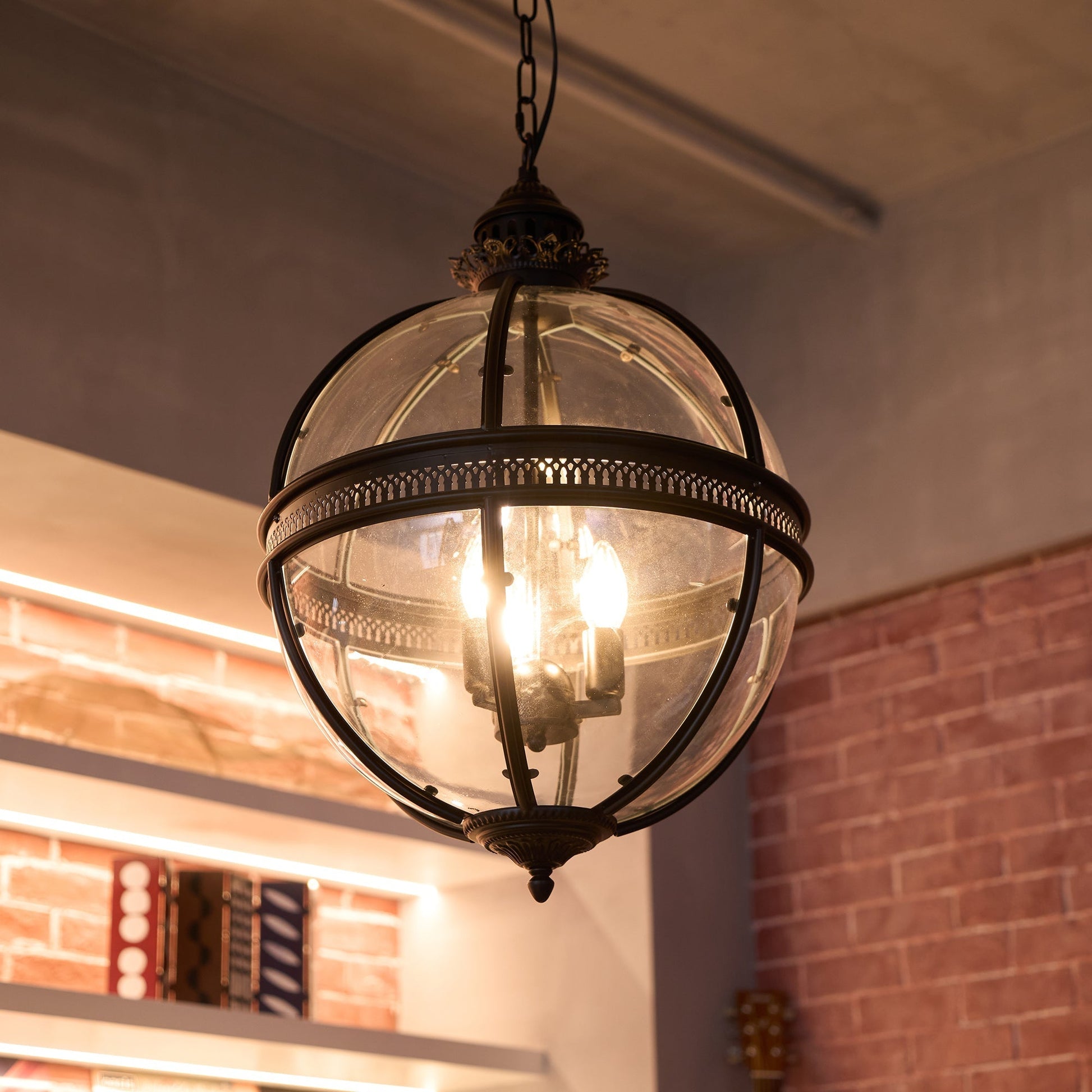 Svelte Vintage Industrial Glass Pendant Light-Neutral Decor