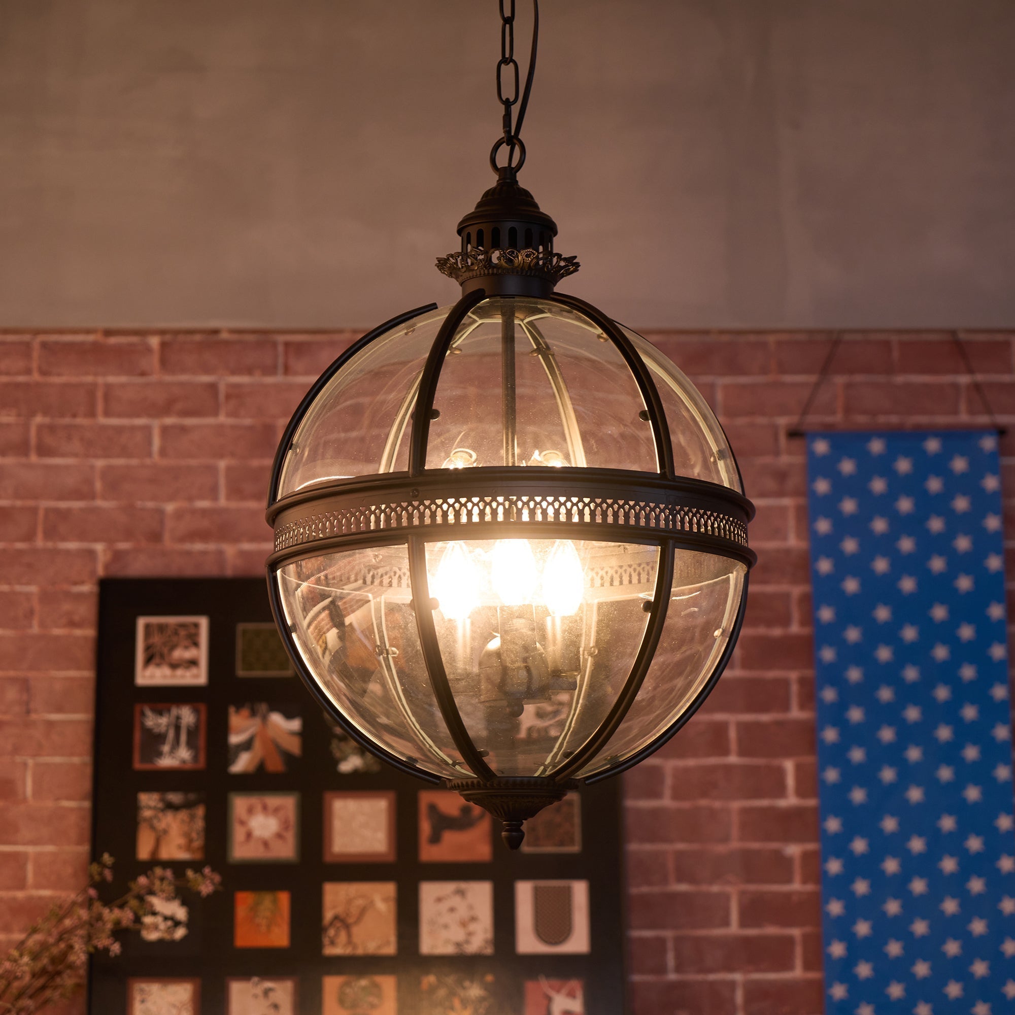 Svelte Vintage Industrial Glass Pendant Light-Neutral Decor