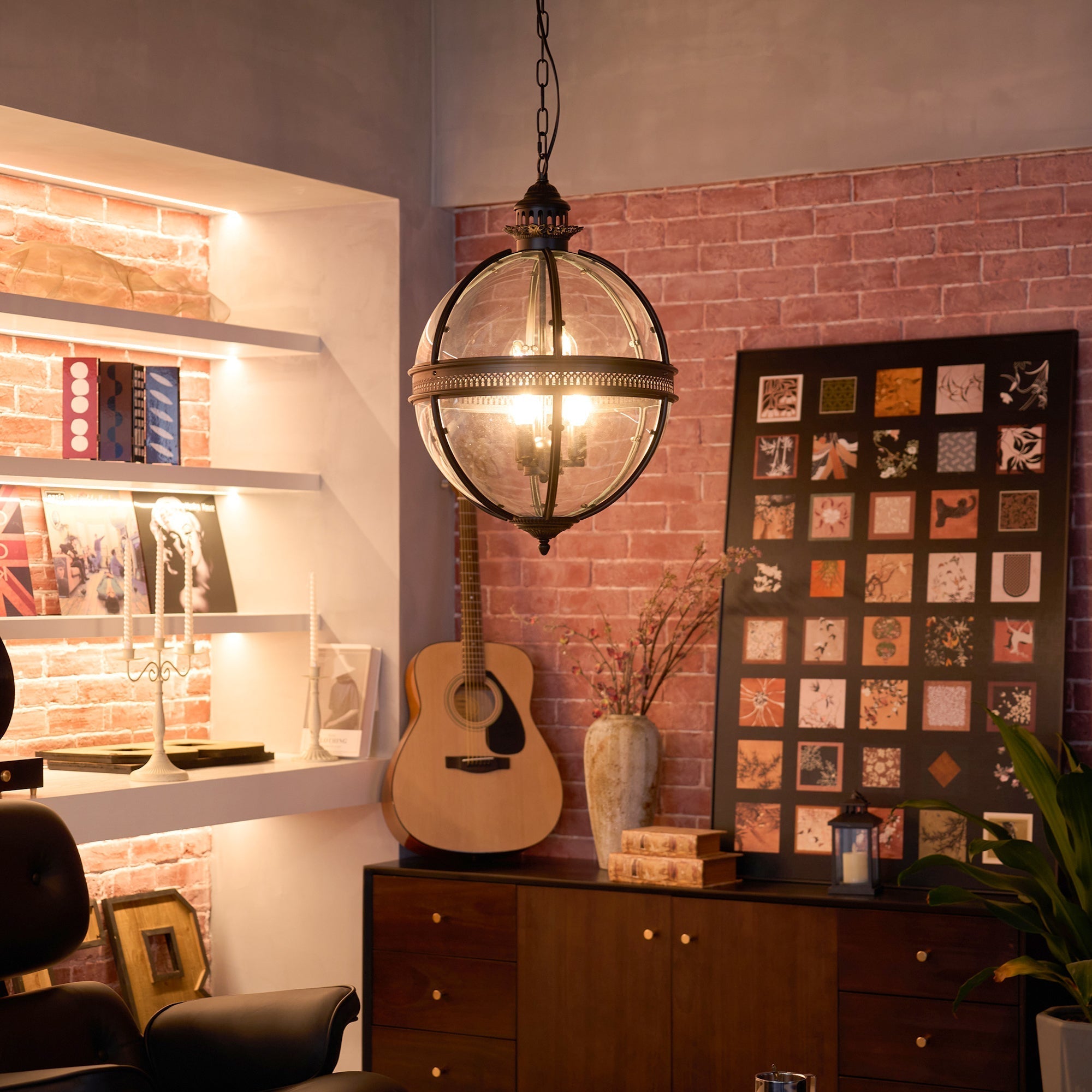 Svelte Vintage Industrial Glass Pendant Light-Neutral Decor