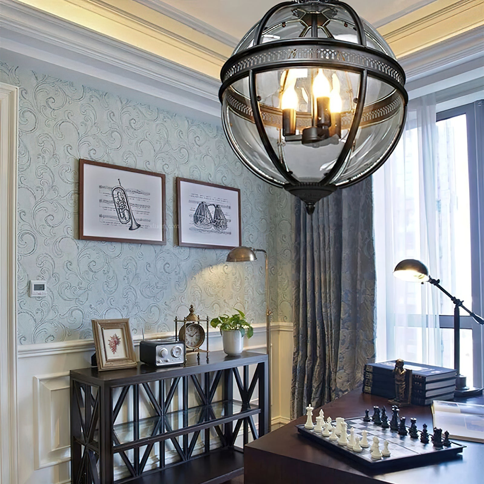 Svelte Vintage Industrial Glass Pendant Light-Neutral Decor