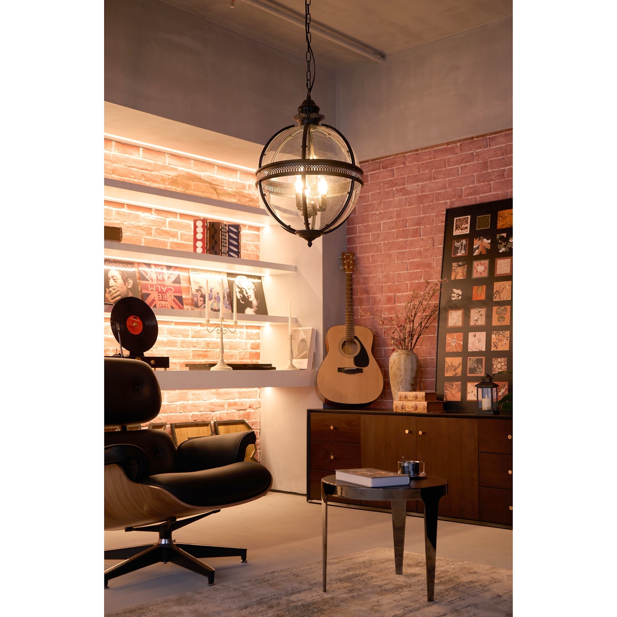 Svelte Vintage Industrial Glass Pendant Light-Neutral Decor