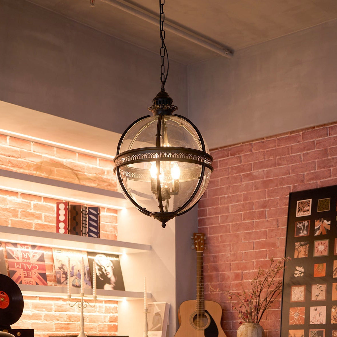 Edward Retro Pendant Light Glass