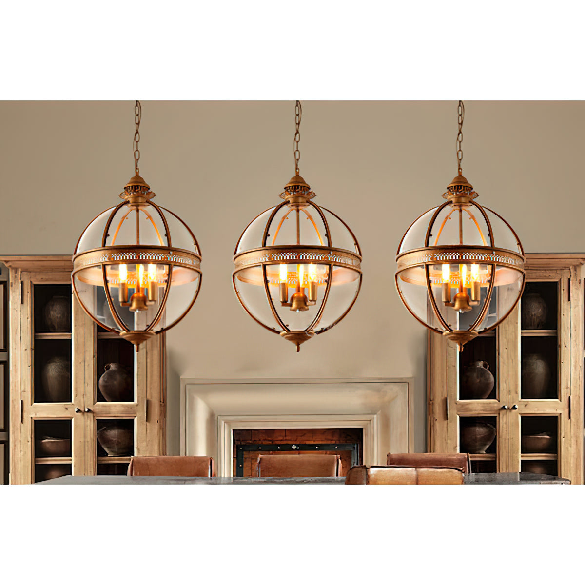 Svelte Vintage Industrial Glass Pendant Light-Neutral Decor