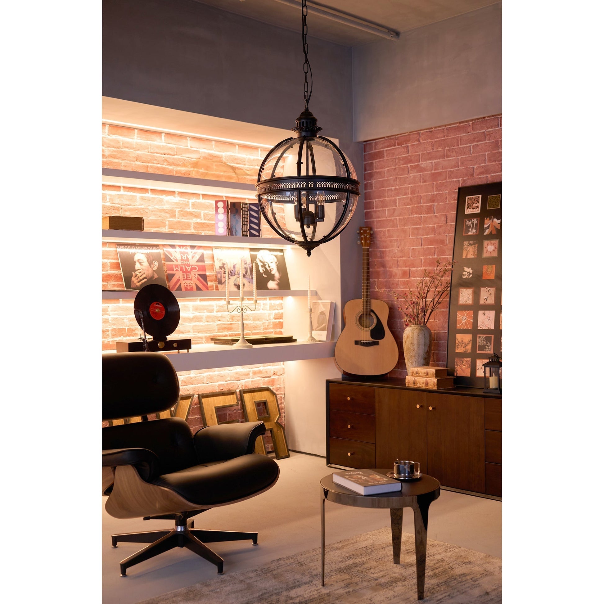 Svelte Vintage Industrial Glass Pendant Light-Neutral Decor