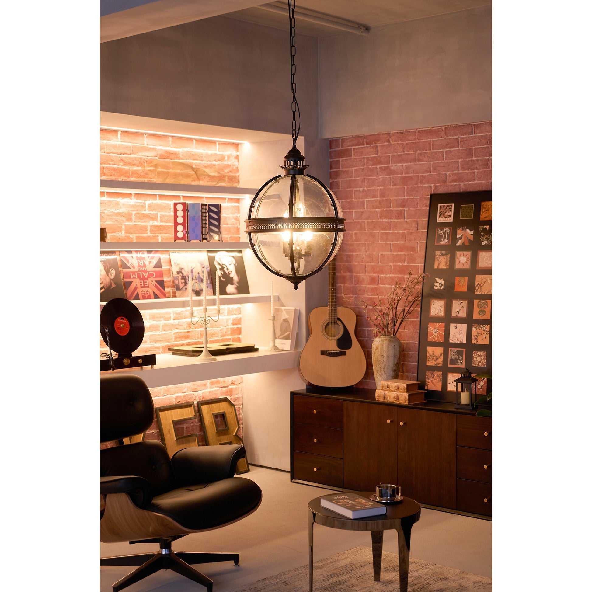Svelte Vintage Industrial Glass Pendant Light-Neutral Decor