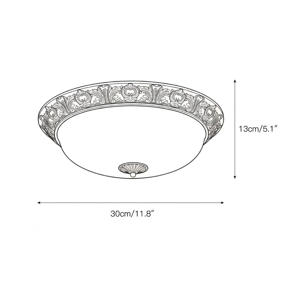 Brahm Flush Ceiling Lamp in antique bronze finish.