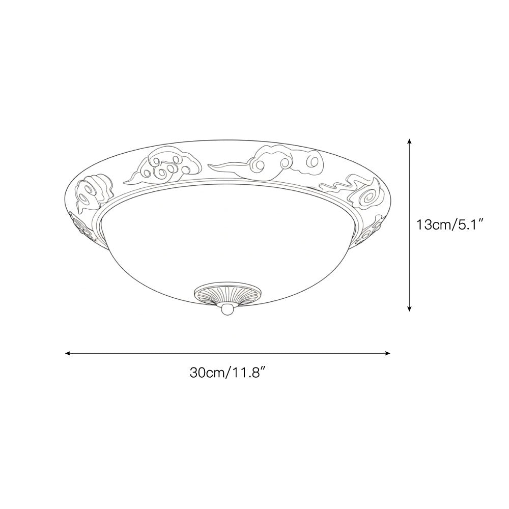 Top-down view of the Brahm Flush Ceiling Lamp.