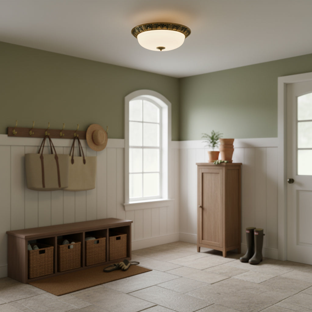 The 40cm Brahm lamp over a dining nook.