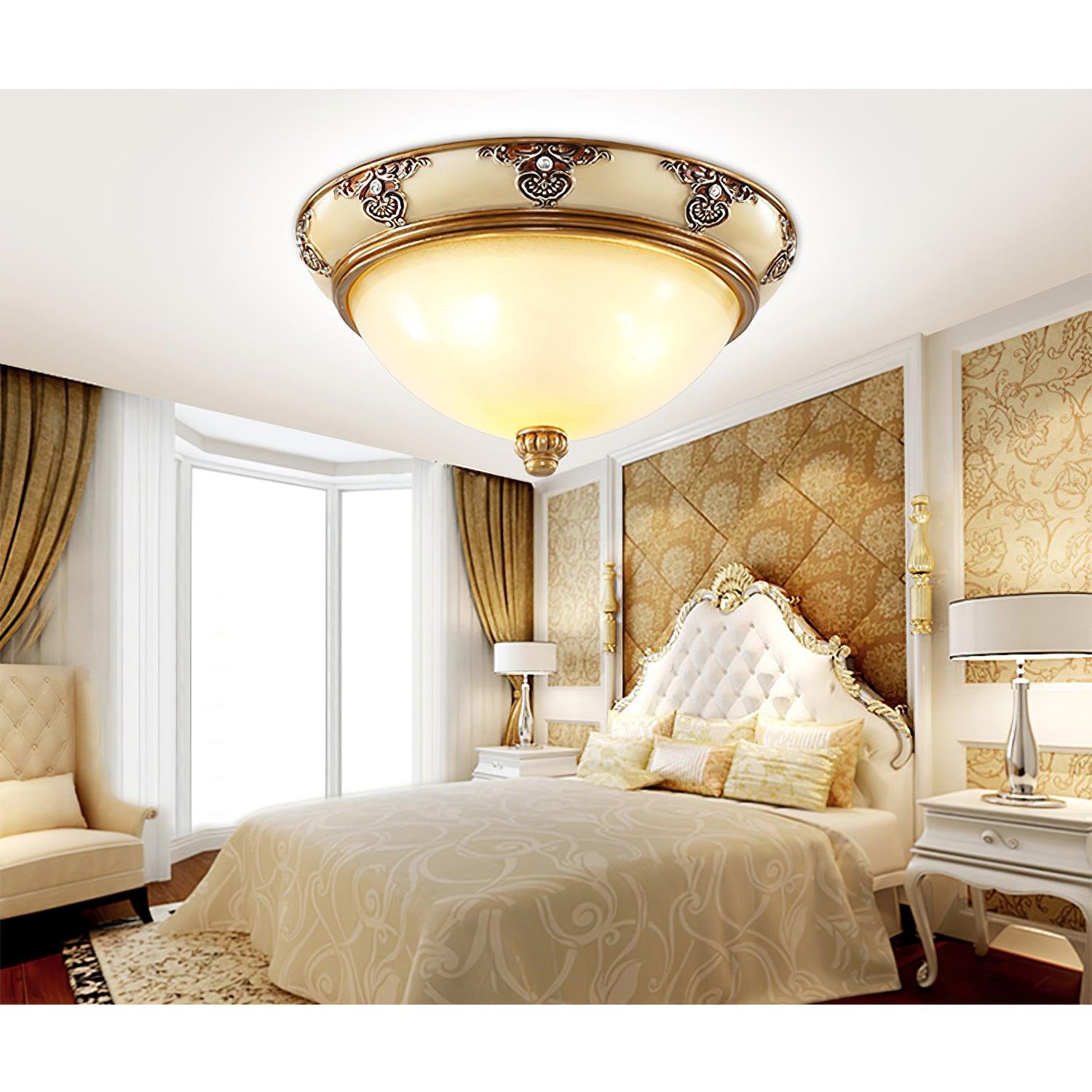 Wren Ceiling Lamp Frosted Glass Antique Vintage-Neutral Decor