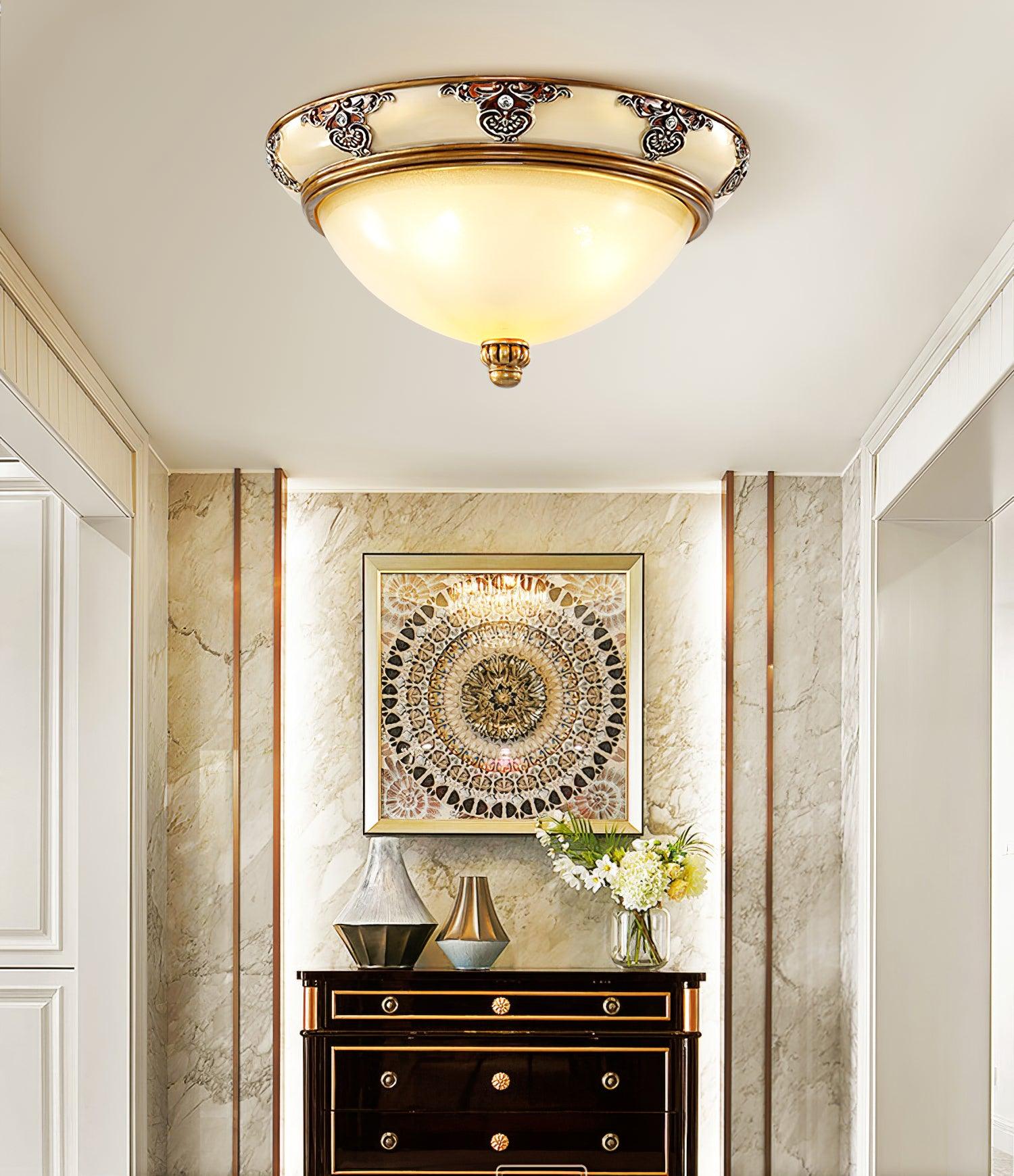 Wren Ceiling Lamp Frosted Glass Antique Vintage-Neutral Decor