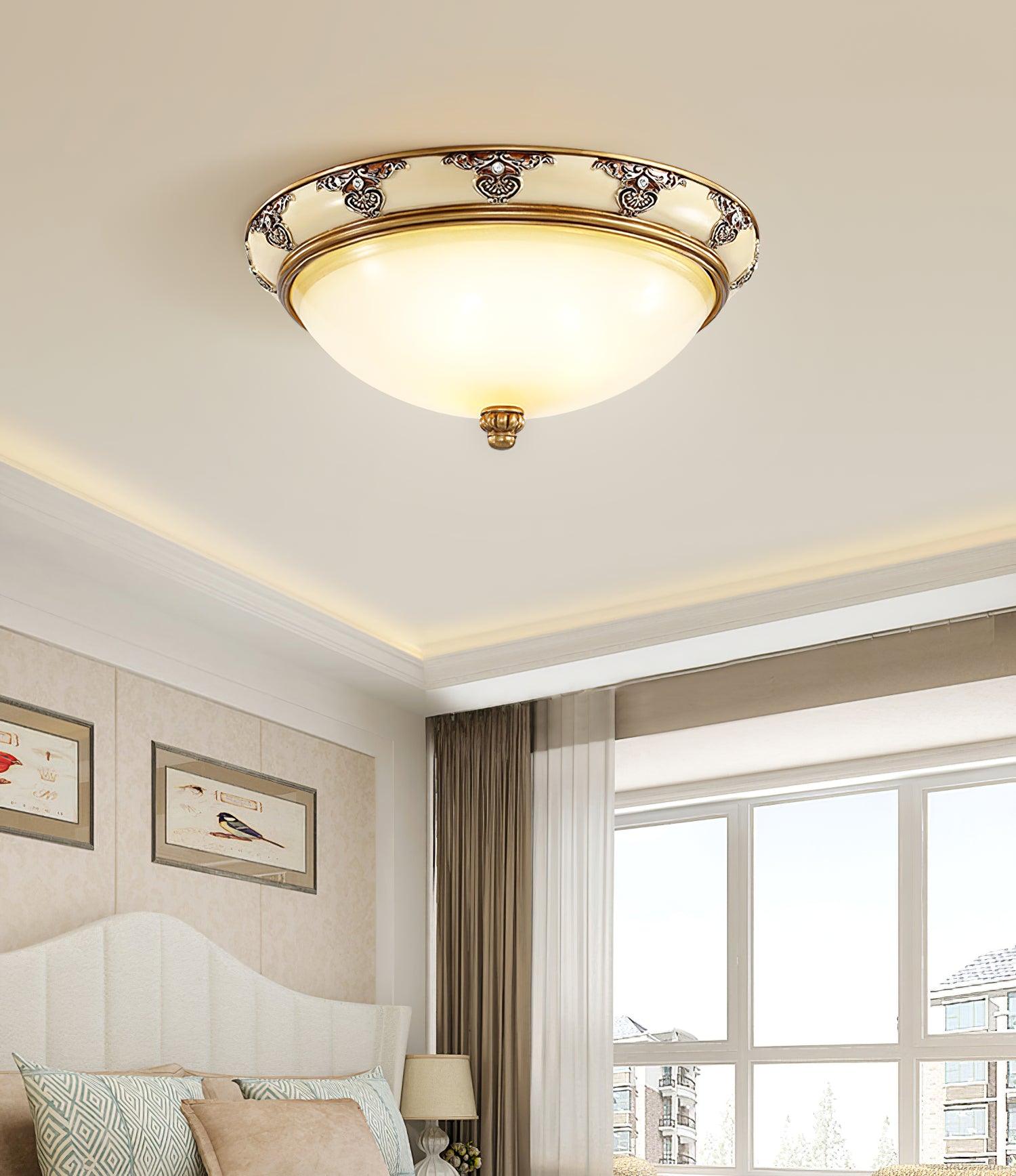 Wren Ceiling Lamp Frosted Glass Antique Vintage-Neutral Decor
