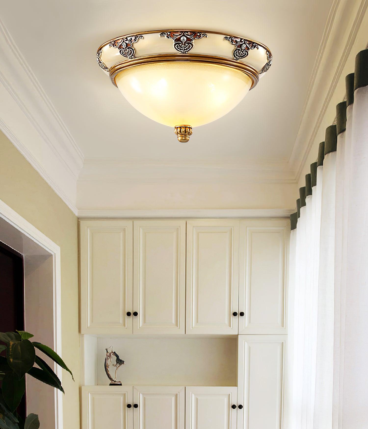 Wren Ceiling Lamp Frosted Glass Antique Vintage-Neutral Decor