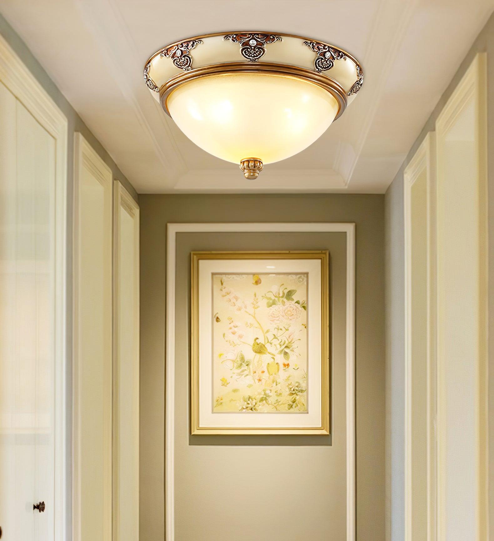 Wren Ceiling Lamp Frosted Glass Antique Vintage-Neutral Decor