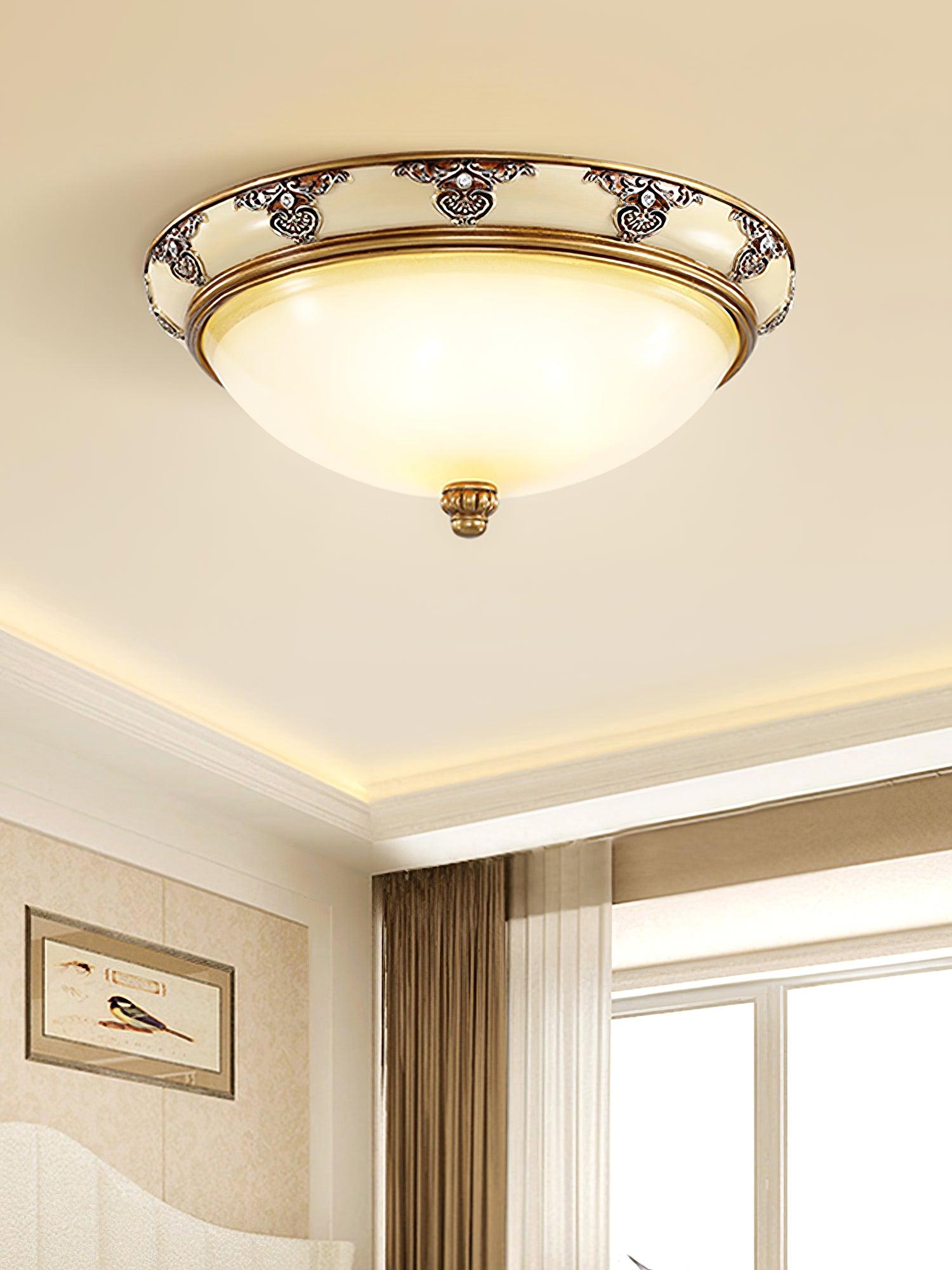 Wren Ceiling Lamp Frosted Glass Antique Vintage-Neutral Decor