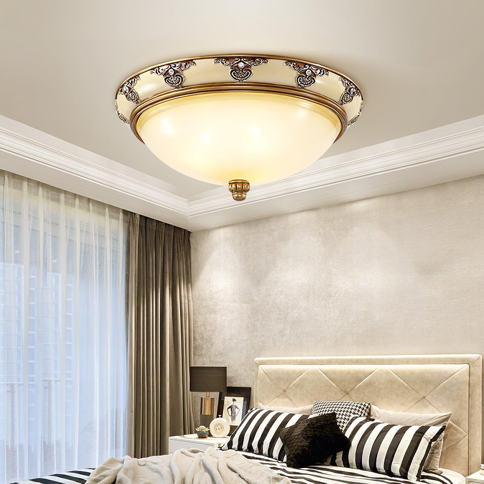 Wren Ceiling Lamp Frosted Glass Antique Vintage-Neutral Decor