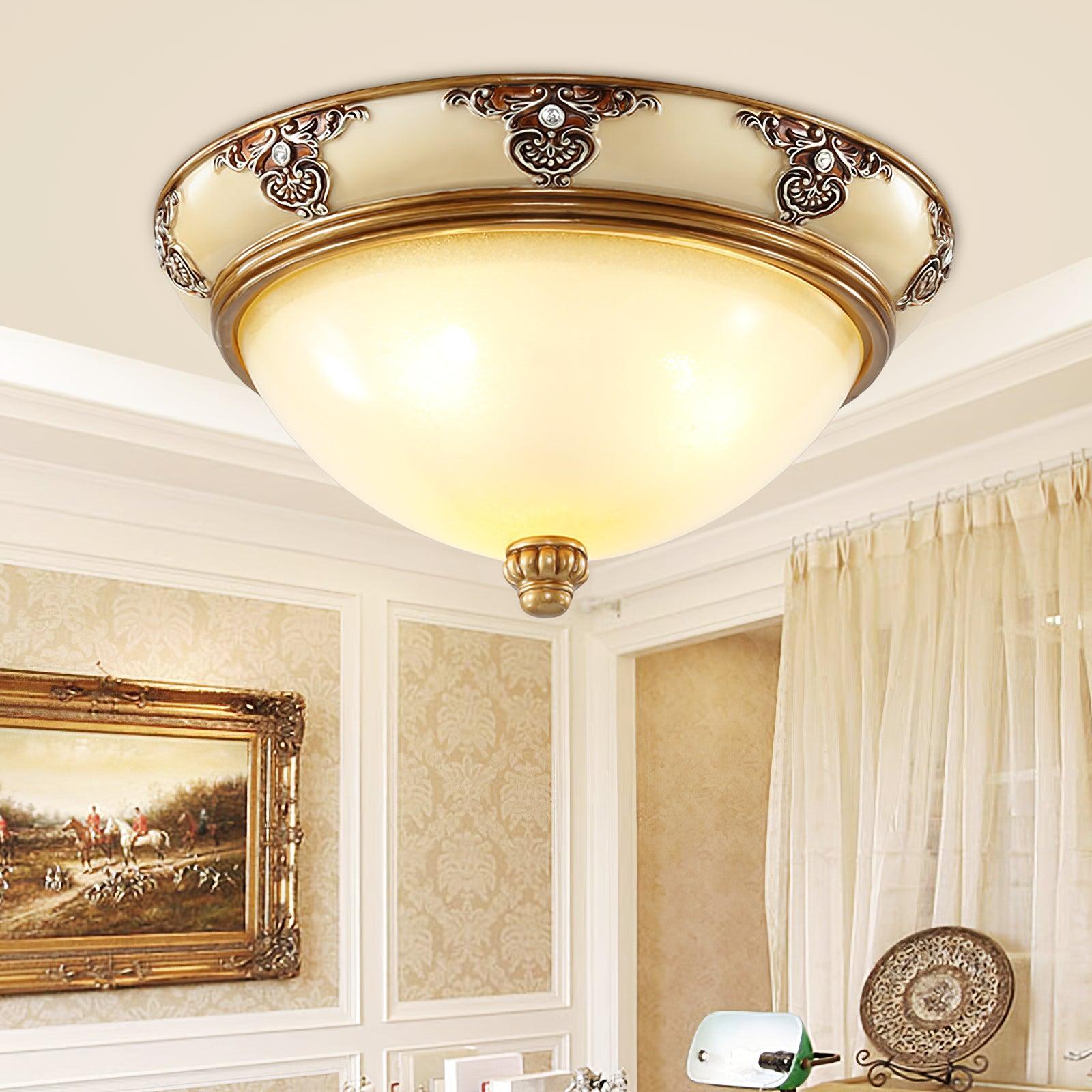 Wren Ceiling Lamp Frosted Glass Antique Vintage-Neutral Decor