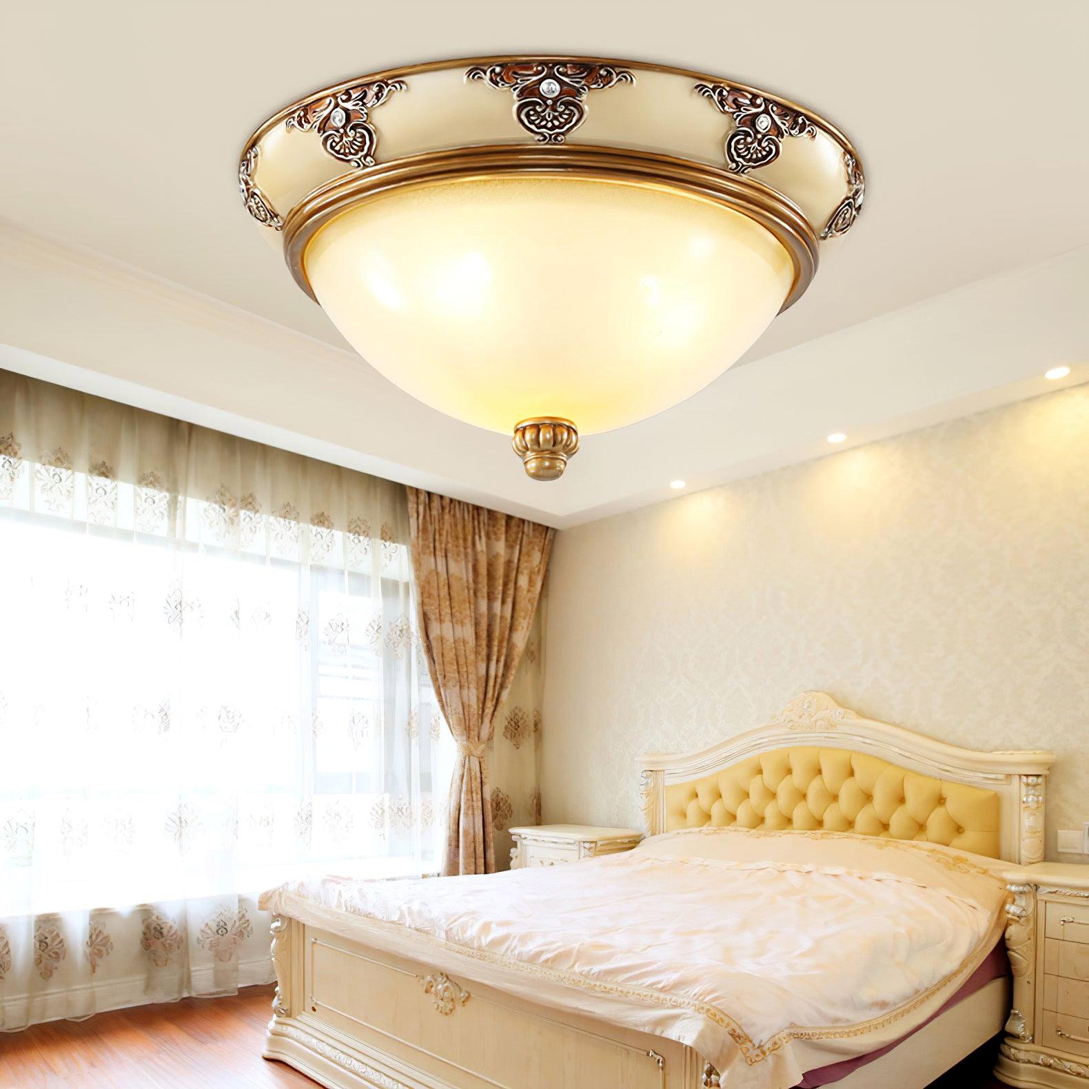 Wren Ceiling Lamp Frosted Glass Antique Vintage-Neutral Decor