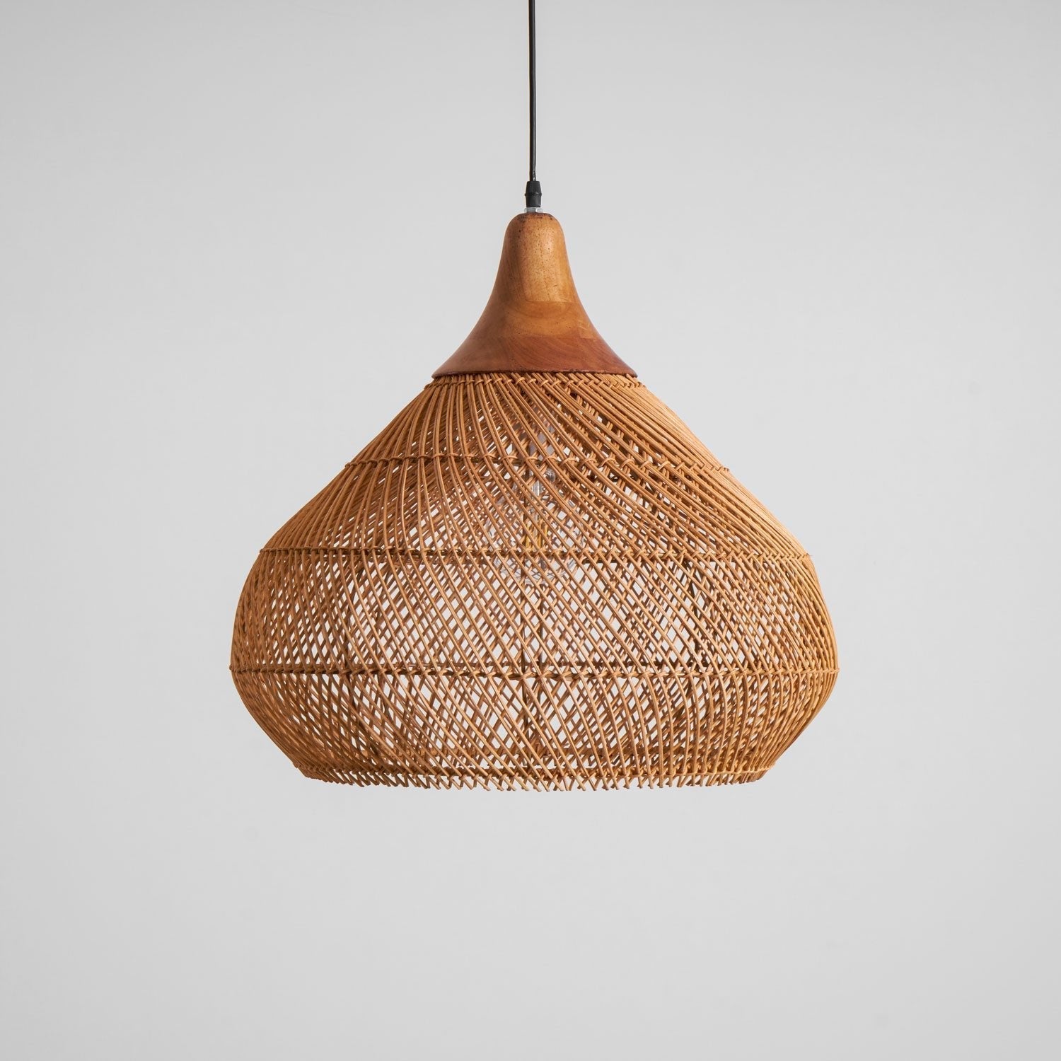 Solavn Rattan Wood Pendant Lamp-Neutral Decor