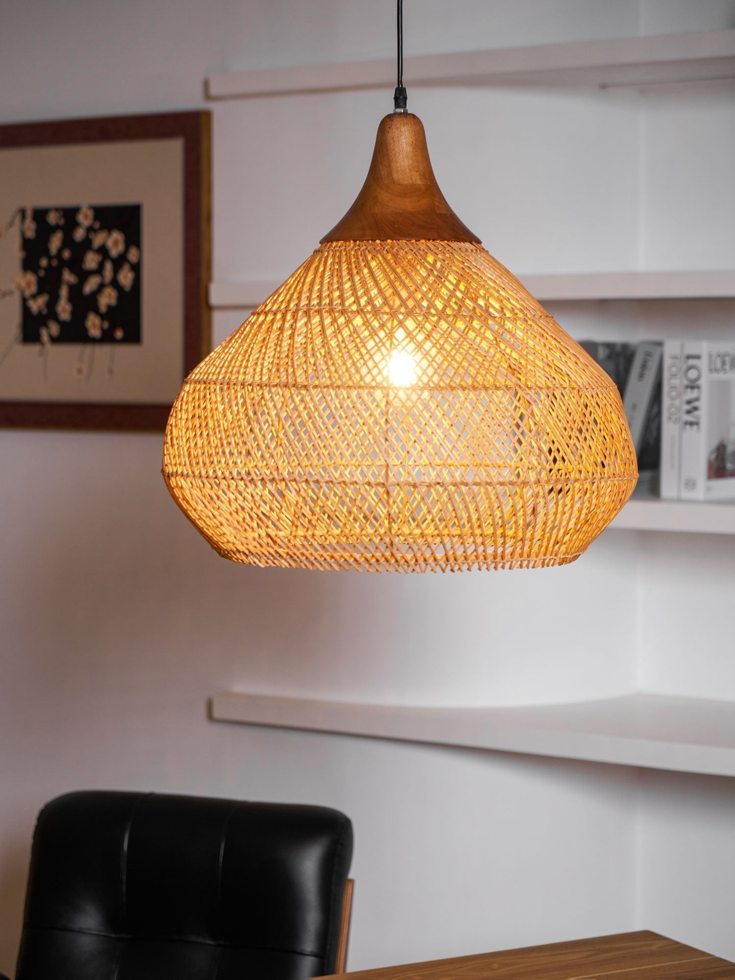 Solavn Rattan Wood Pendant Lamp-Neutral Decor