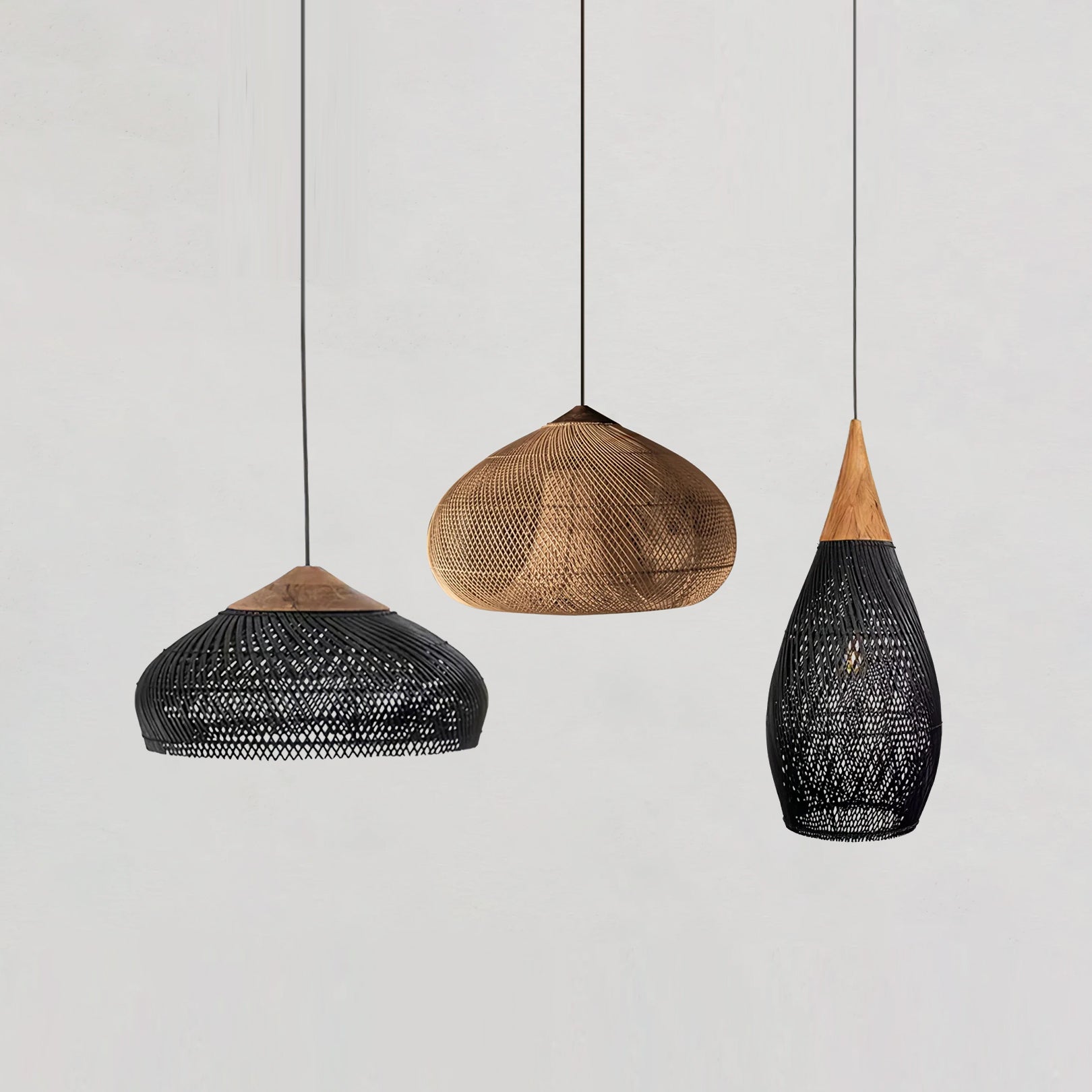 Cora Pendant Lamp Rattan Swag Woven-Neutral Decor
