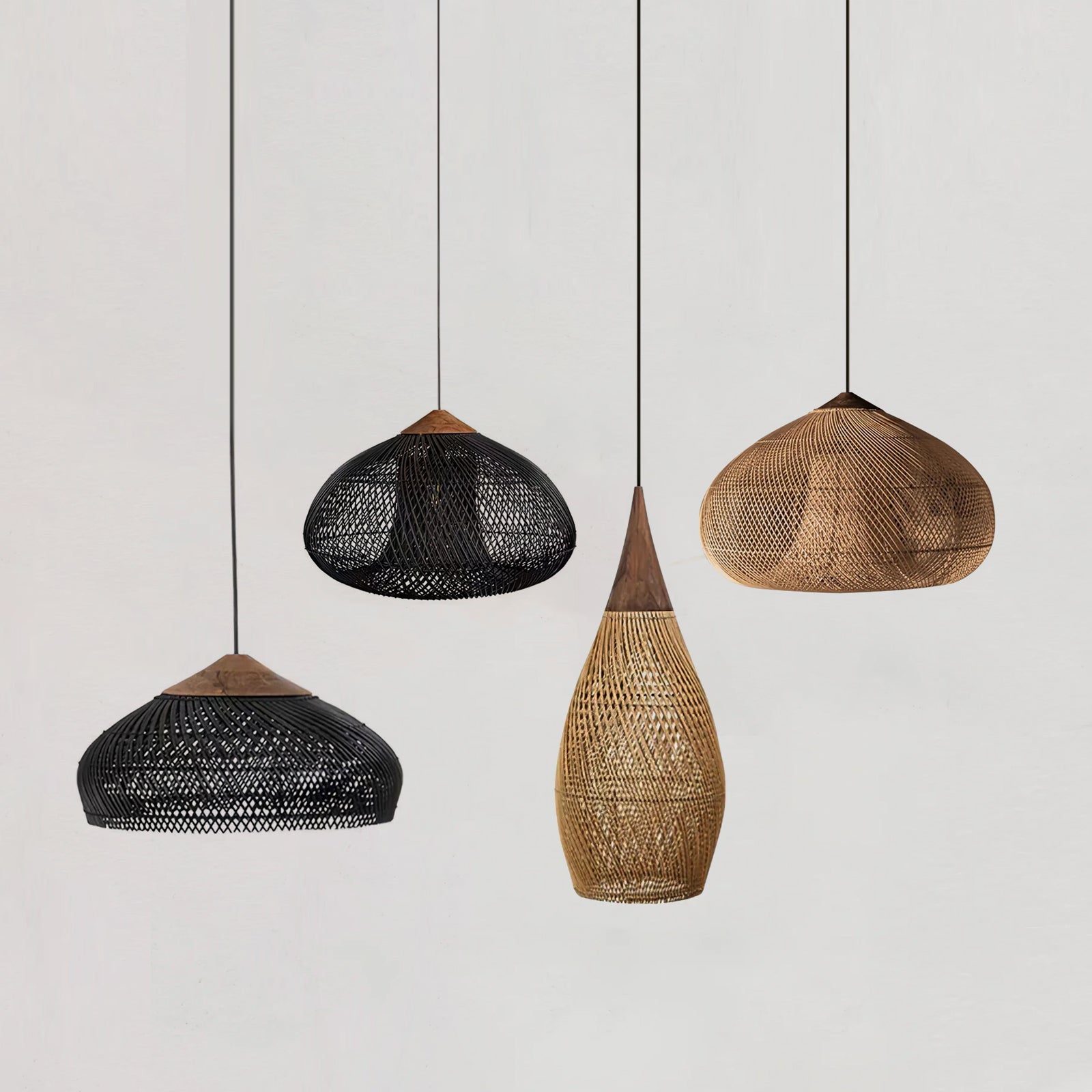 Solavn Rattan Wood Pendant Lamp-Neutral Decor