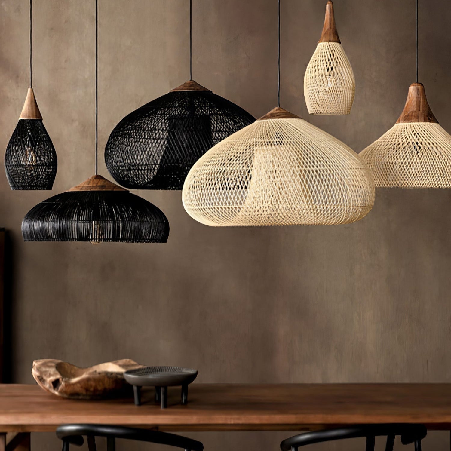 Evelyn Braided Rattan Livingroom Pendant Lamp
