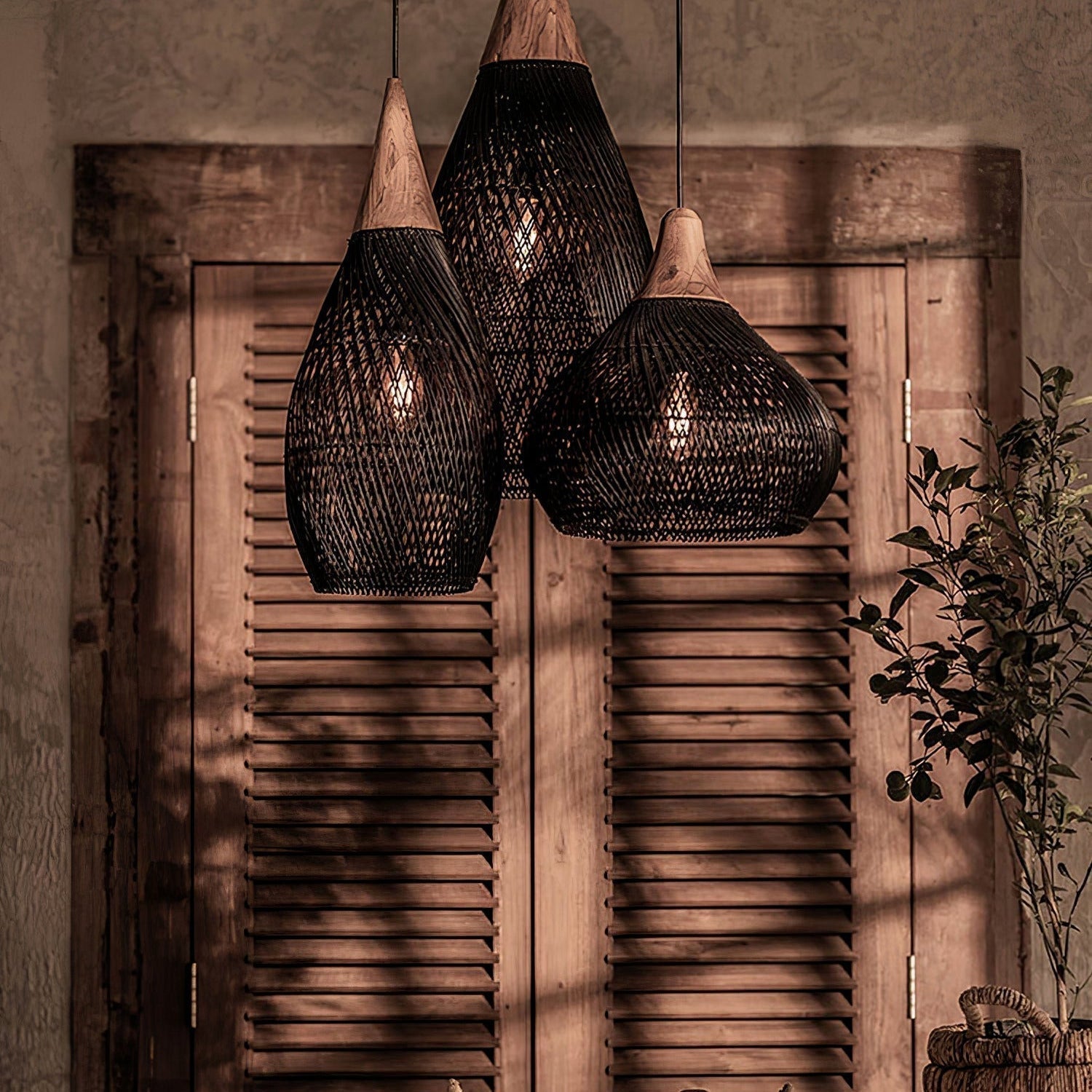 Evelyn Braided Rattan Livingroom Pendant Lamp