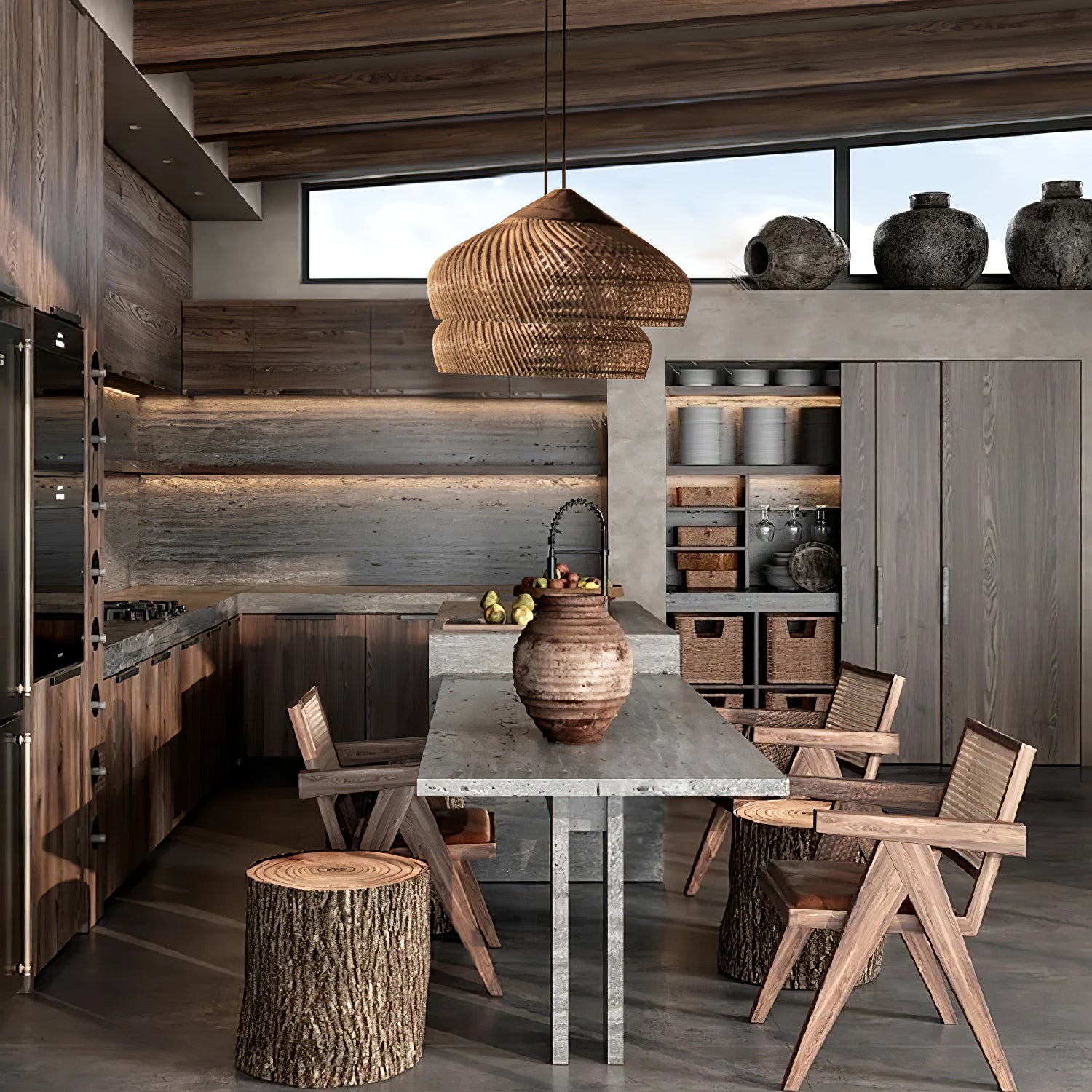 Evelyn Braided Rattan Livingroom Pendant Lamp