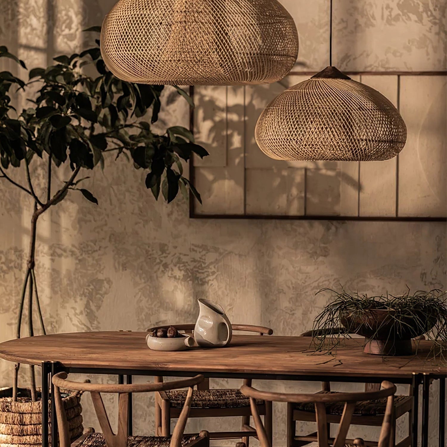 Evelyn Braided Rattan Livingroom Pendant Lamp