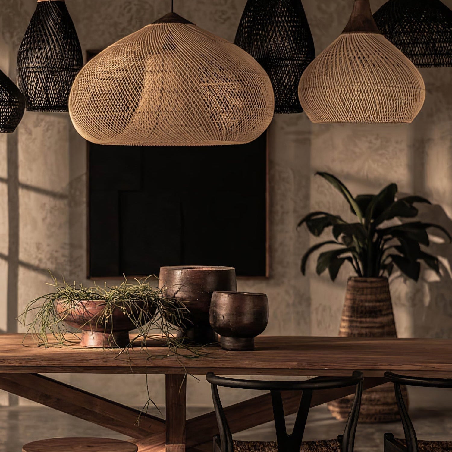 Evelyn Braided Rattan Livingroom Pendant Lamp