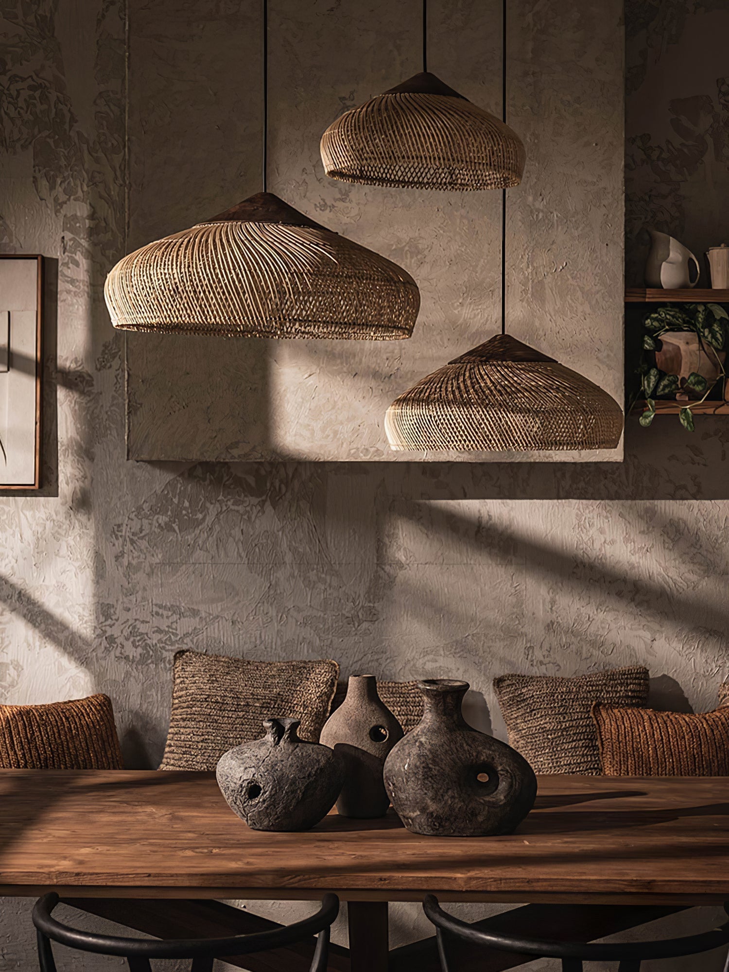 Cora Pendant Lamp Rattan Swag Woven-Neutral Decor