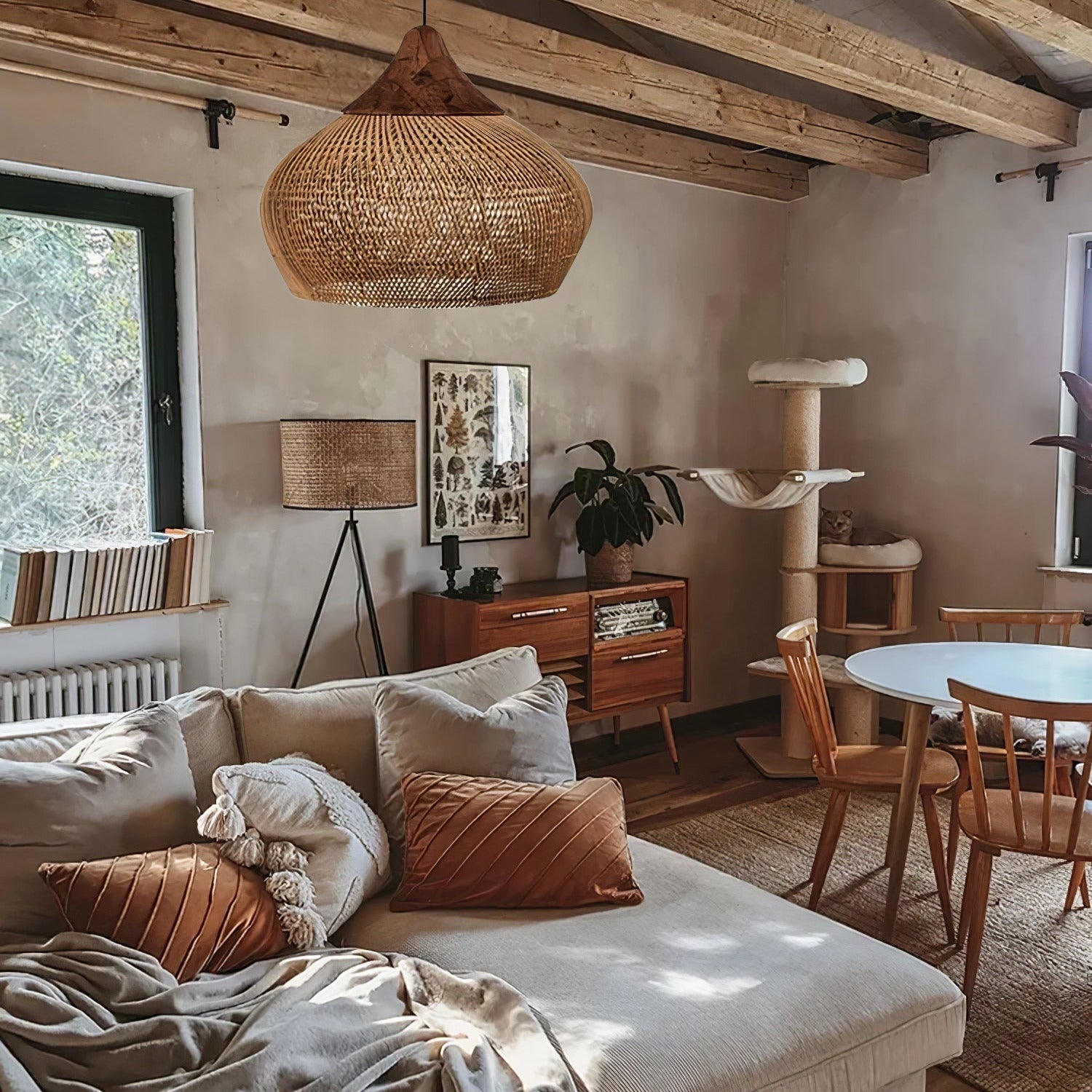 Evelyn Braided Rattan Livingroom Pendant Lamp