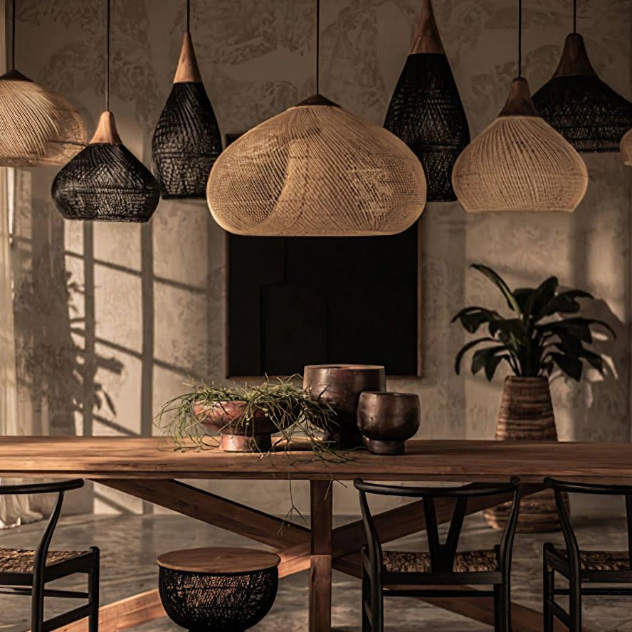 Evelyn Braided Rattan Livingroom Pendant Lamp