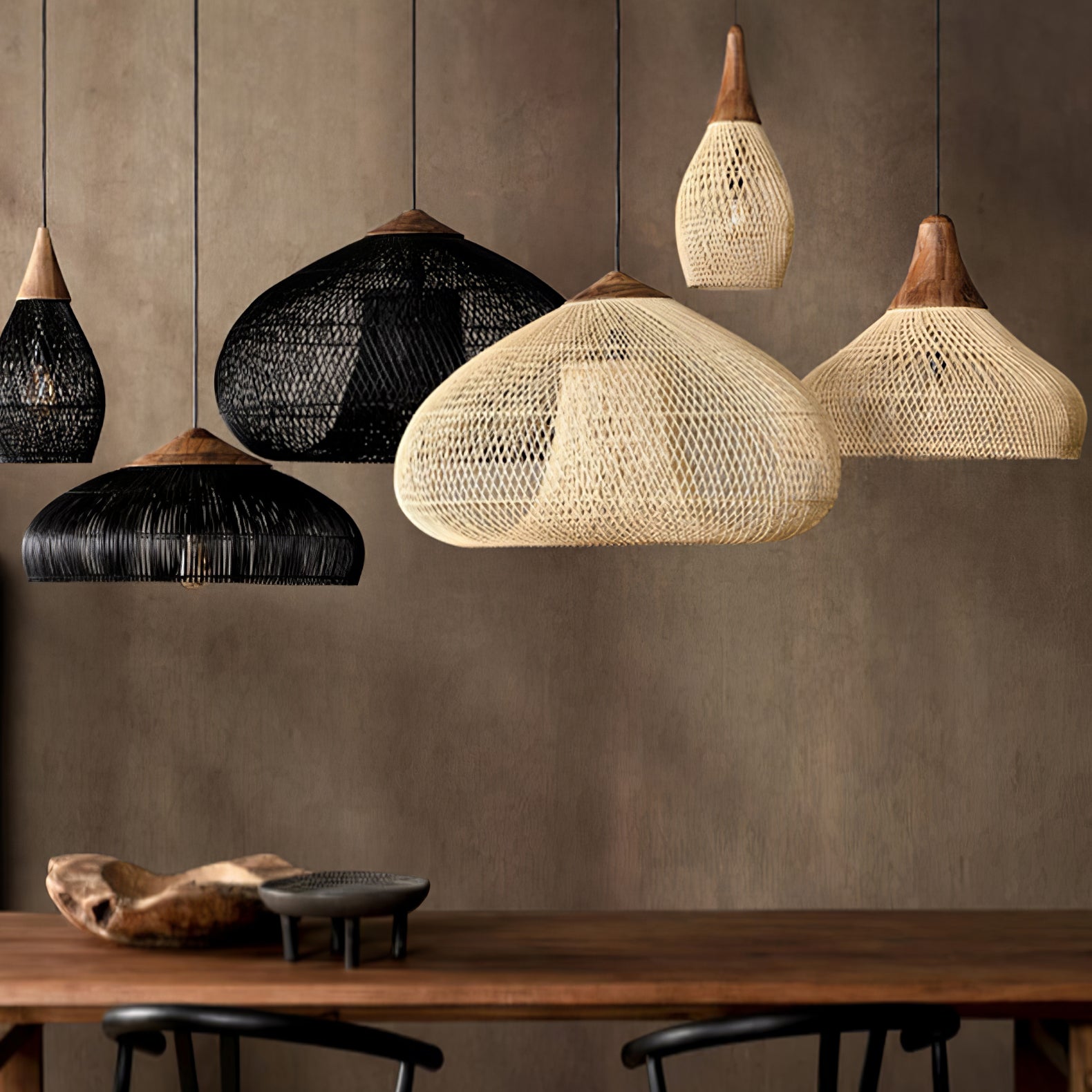 Evelyn Braided Rattan Livingroom Pendant Lamp