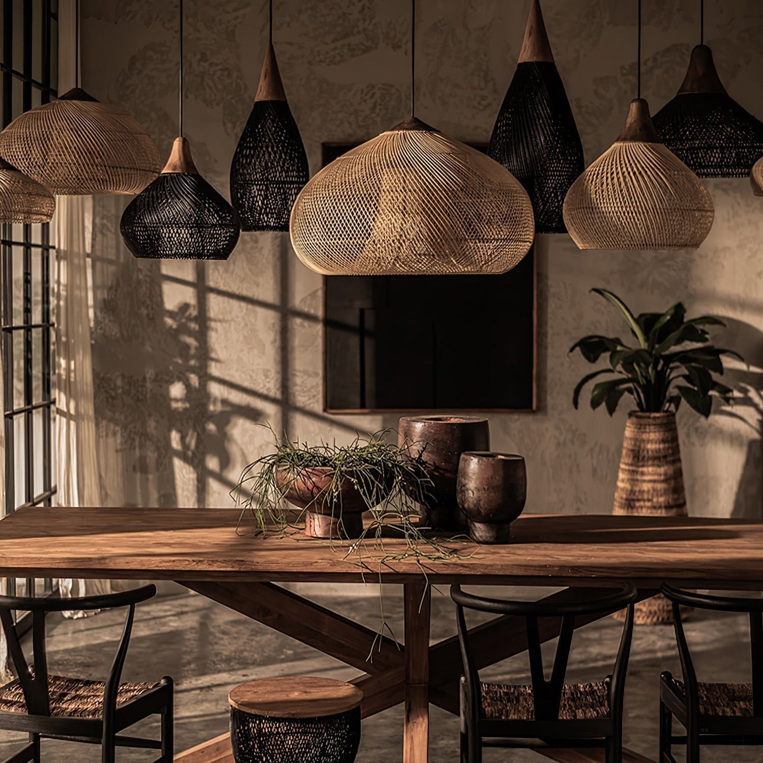 Evelyn Braided Rattan Livingroom Pendant Lamp