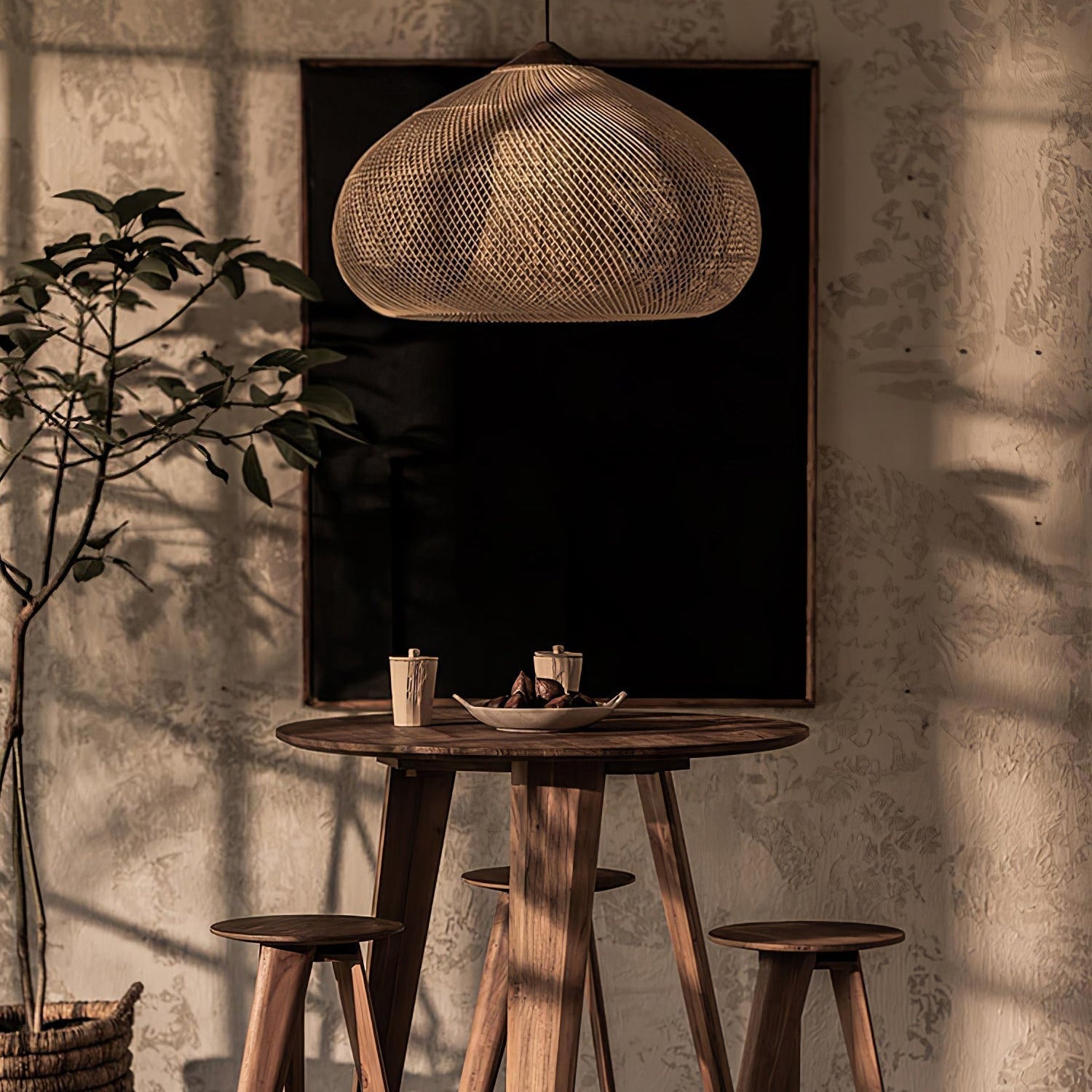 Evelyn Braided Rattan Livingroom Pendant Lamp