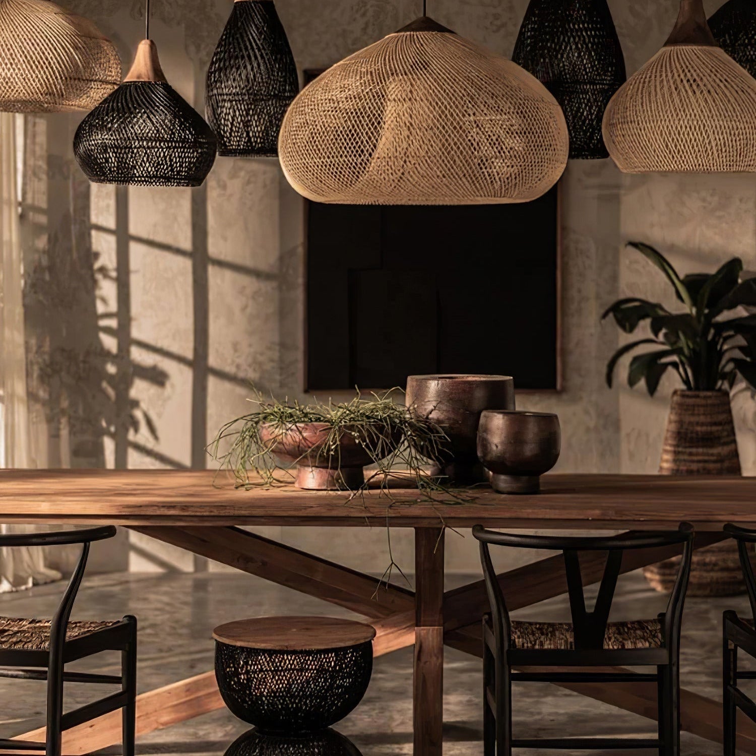 Evelyn Braided Rattan Livingroom Pendant Lamp