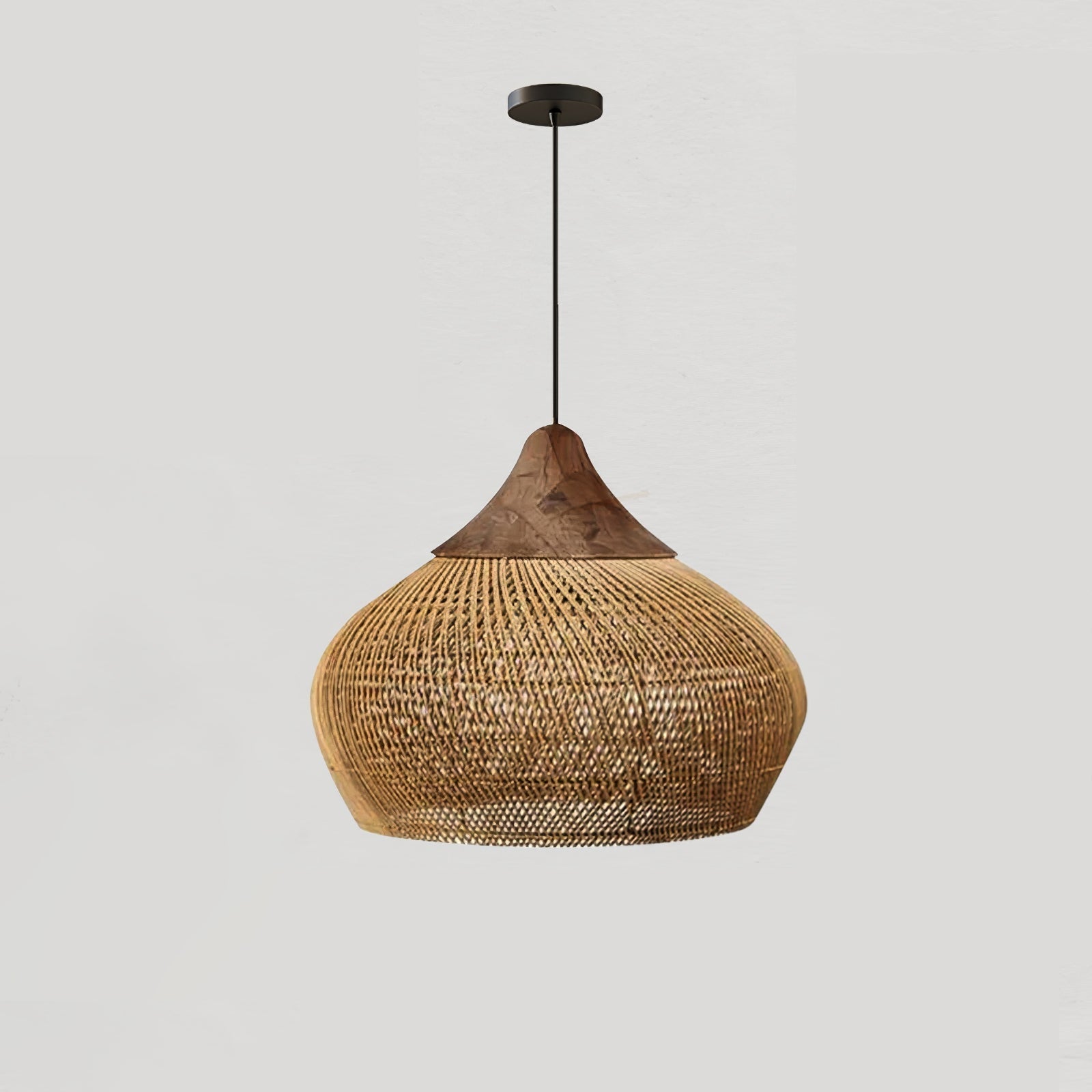 Cora Pendant Lamp Rattan Swag Woven-Neutral Decor