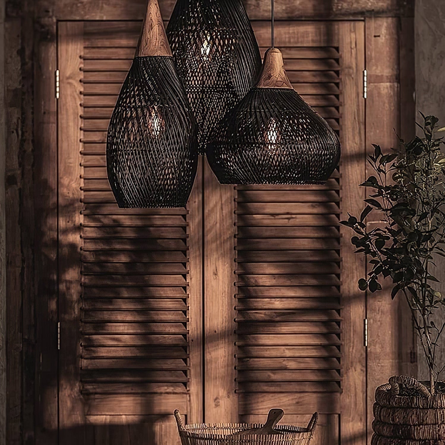 Evelyn Braided Rattan Livingroom Pendant Lamp