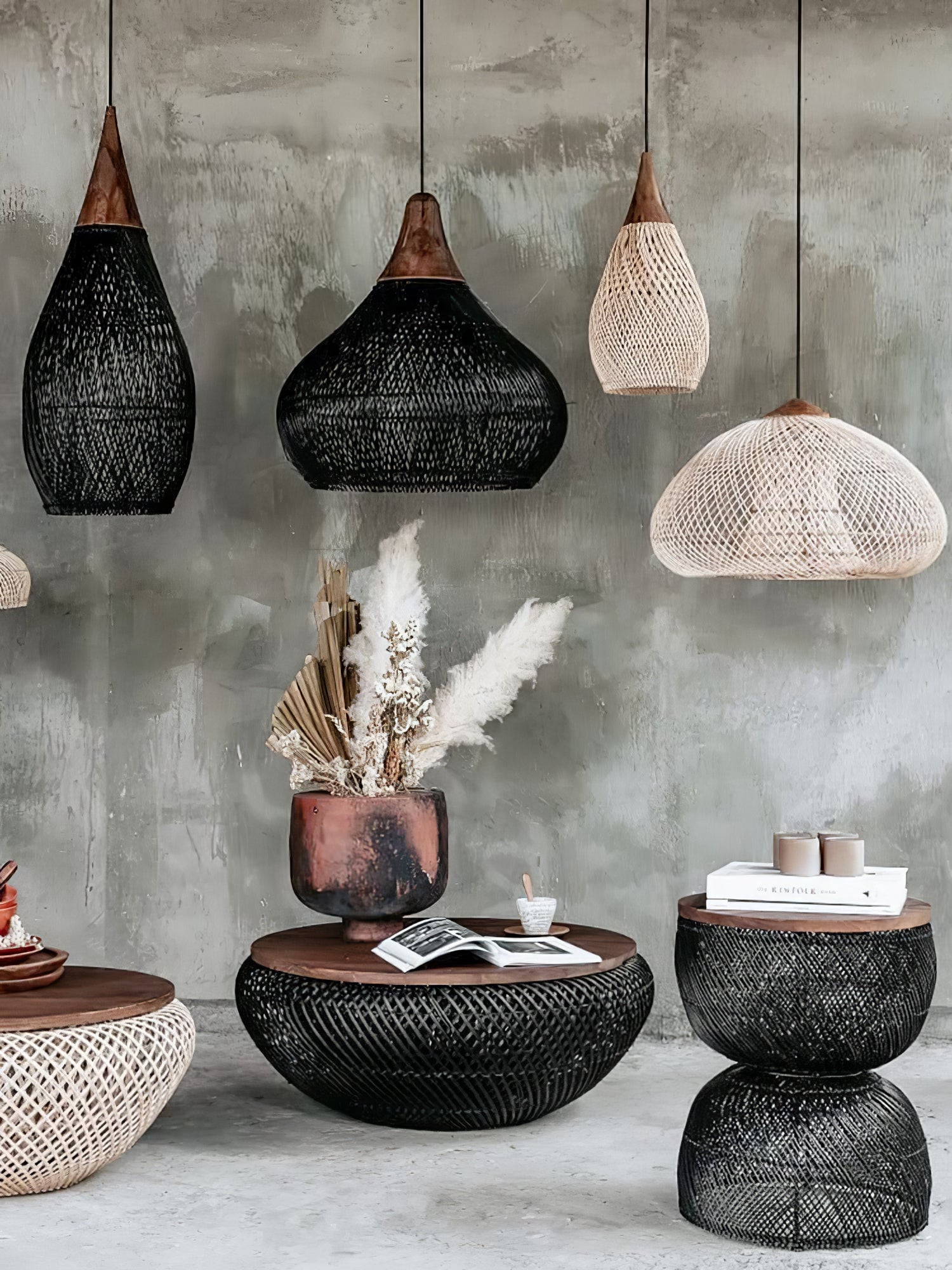 Solavn Rattan Wood Pendant Lamp-Neutral Decor