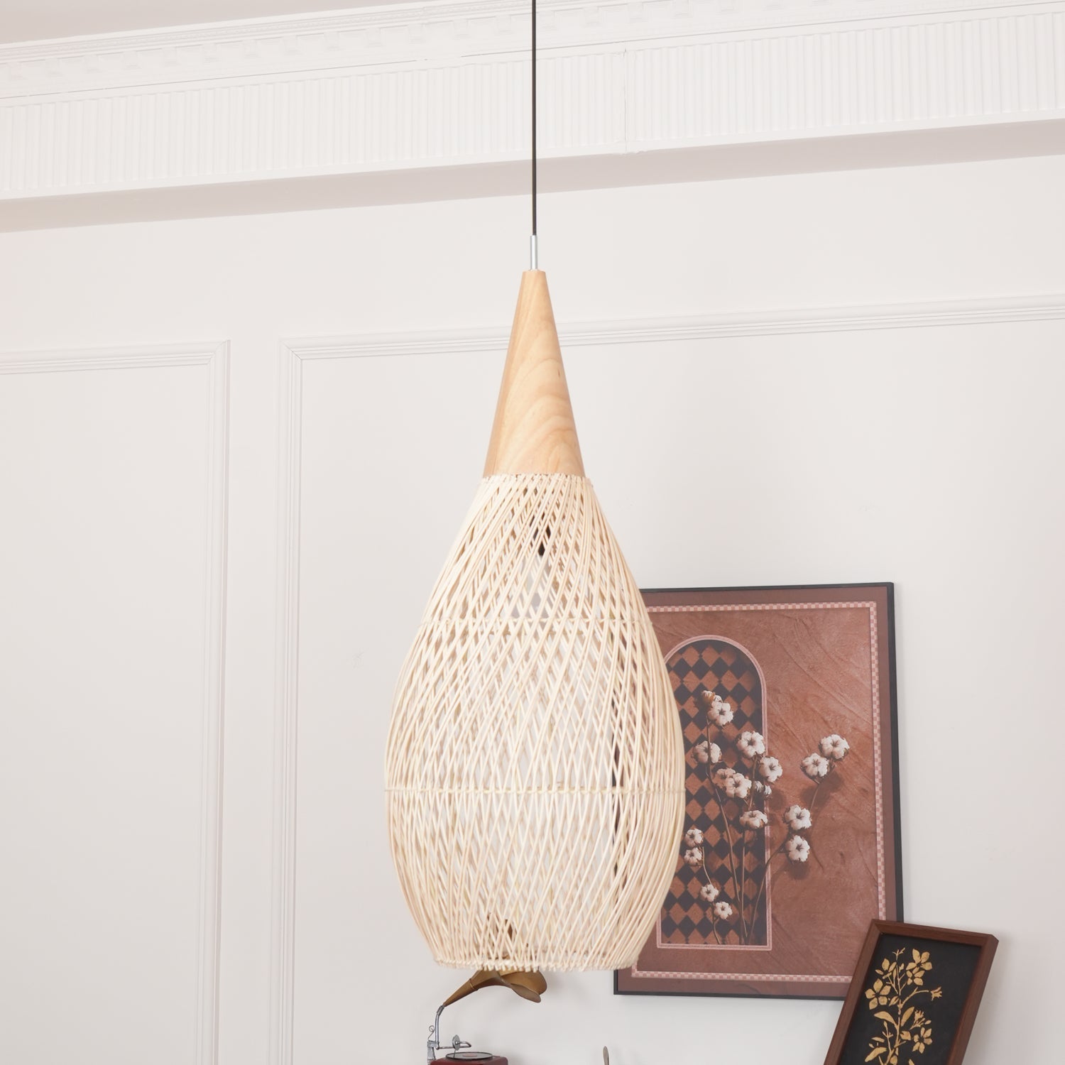 Cora Pendant Lamp Rattan Swag Woven-Neutral Decor