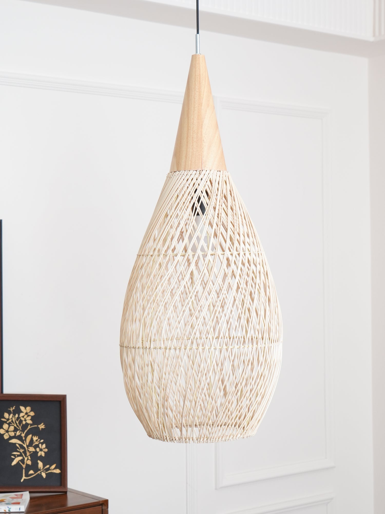 Solavn Rattan Wood Pendant Lamp-Neutral Decor