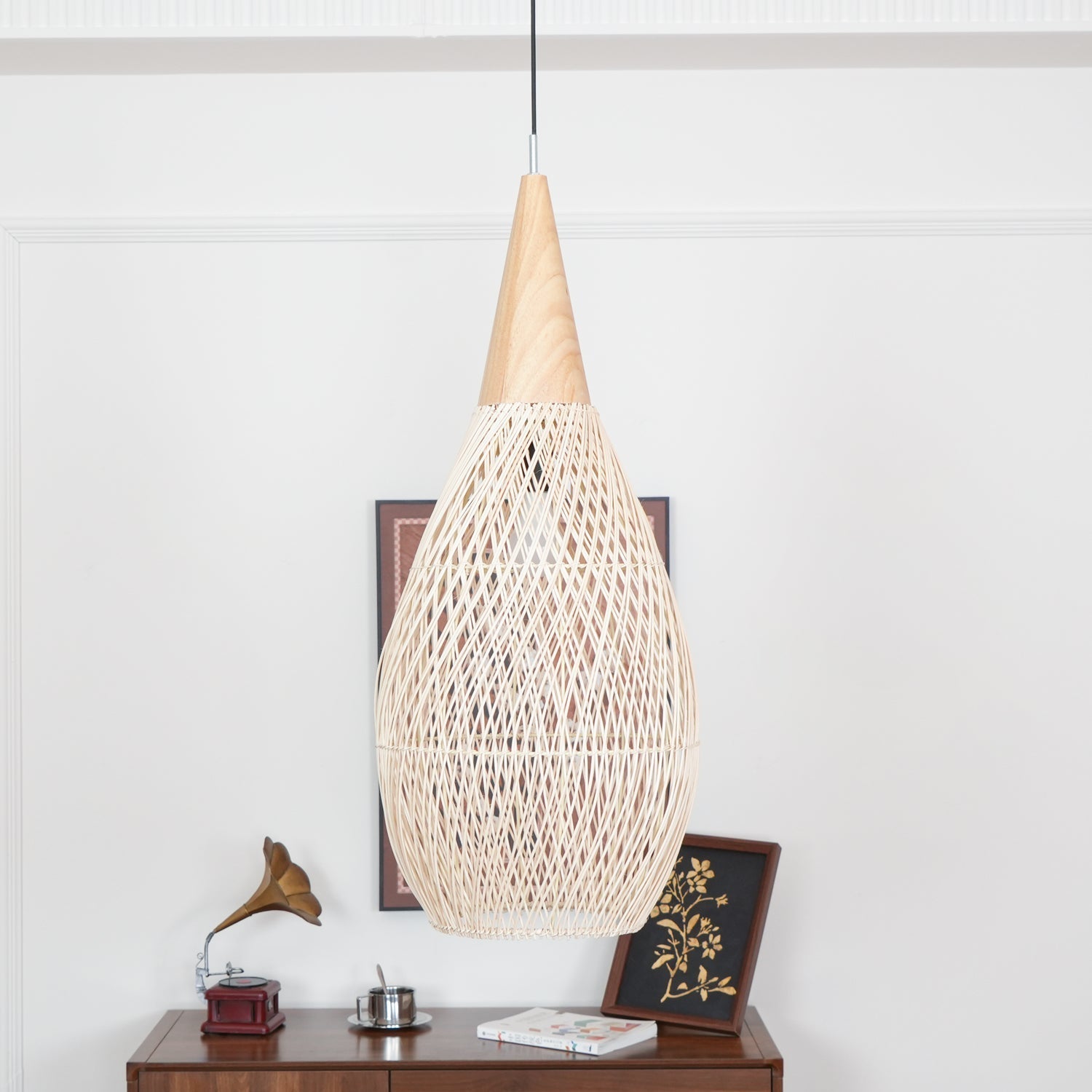 Solavn Rattan Wood Pendant Lamp-Neutral Decor