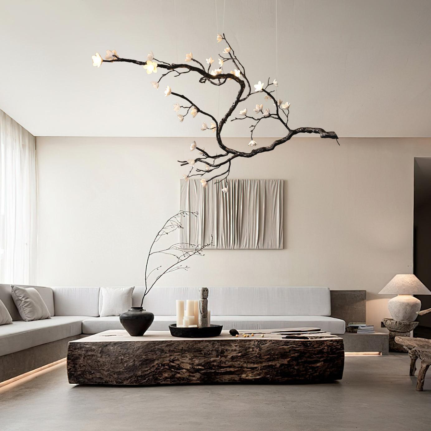 Hilten Chandelier Branch Floral Organic-Neutral Decor