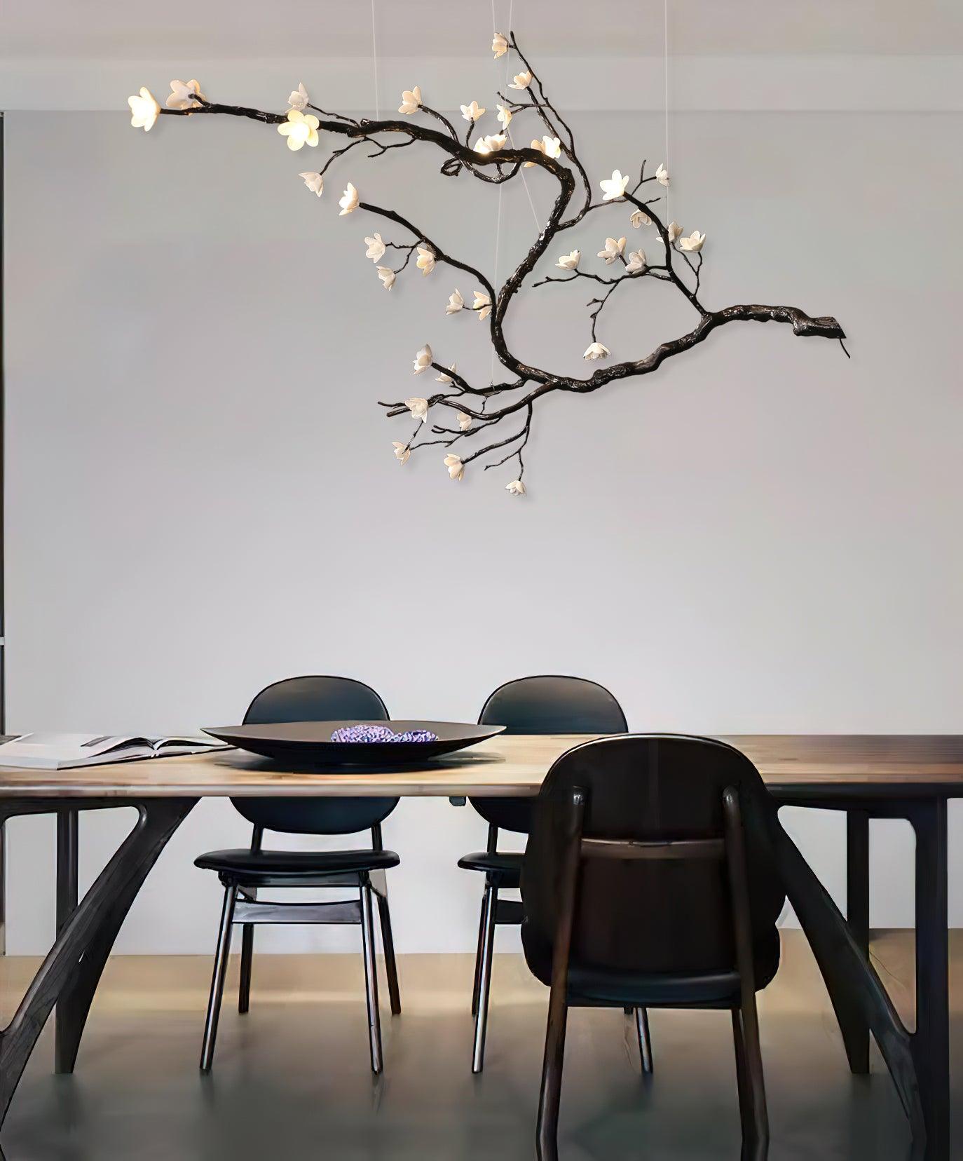 Hilten Chandelier Branch Floral Organic-Neutral Decor