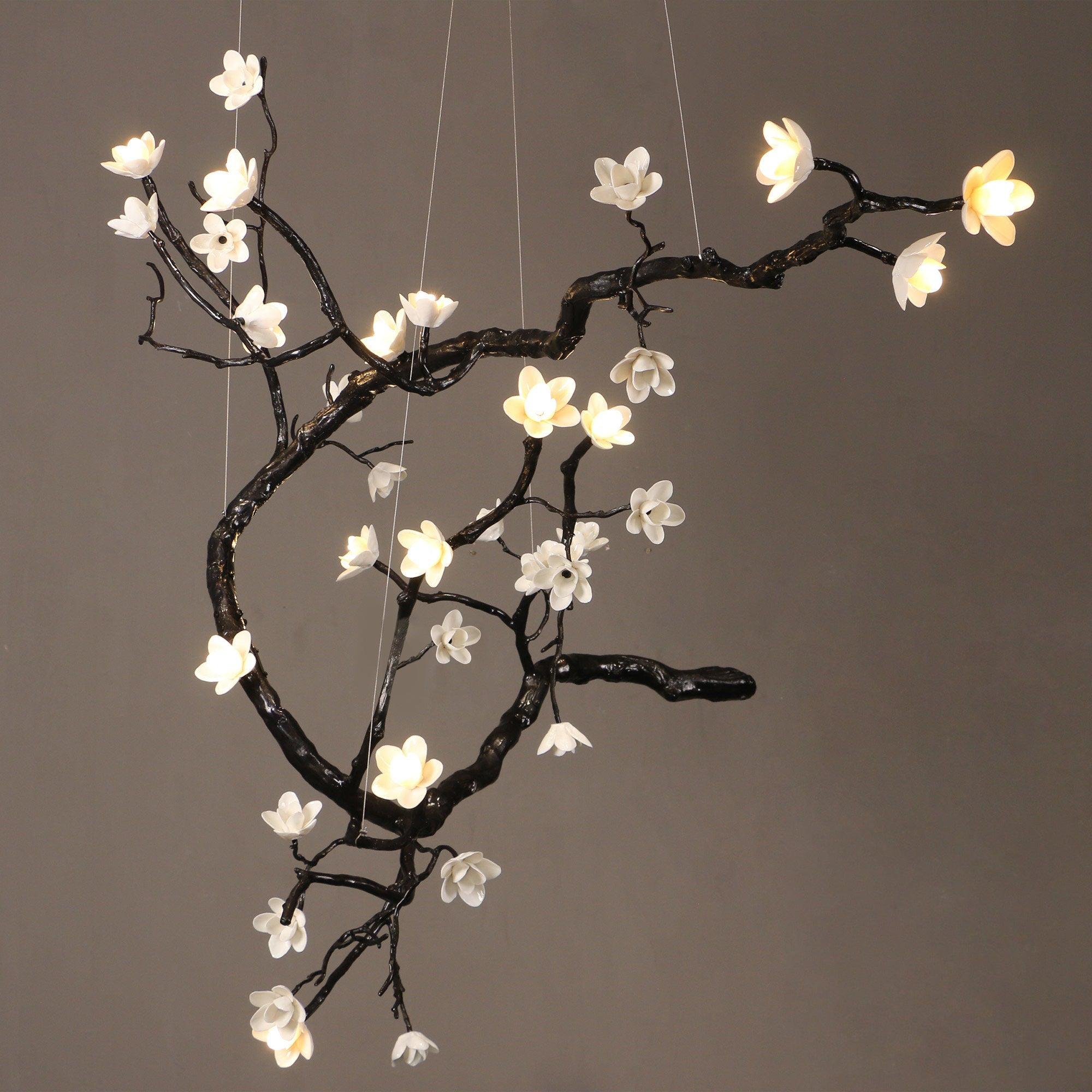 Hilten Chandelier Branch Floral Organic-Neutral Decor