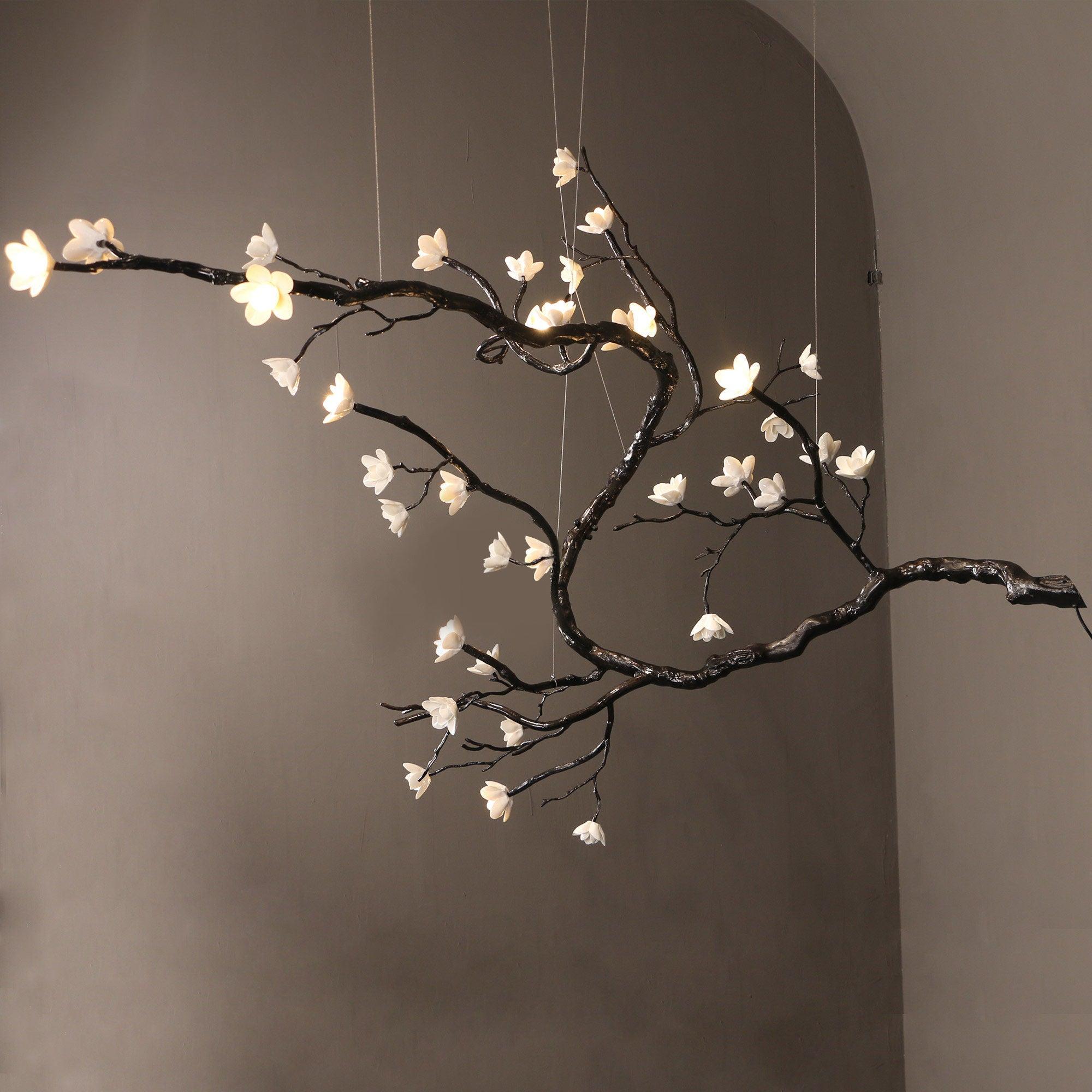 Hilten Chandelier Branch Floral Organic-Neutral Decor
