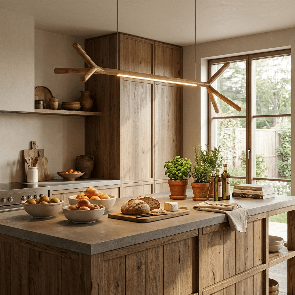 Branch Wood Linear Pendant Light-Neutral Decor