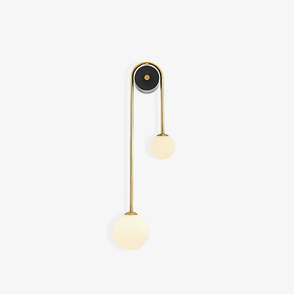 Teveny Modern Minimalist Arc Brass Glass Wall Light-Neutral Decor