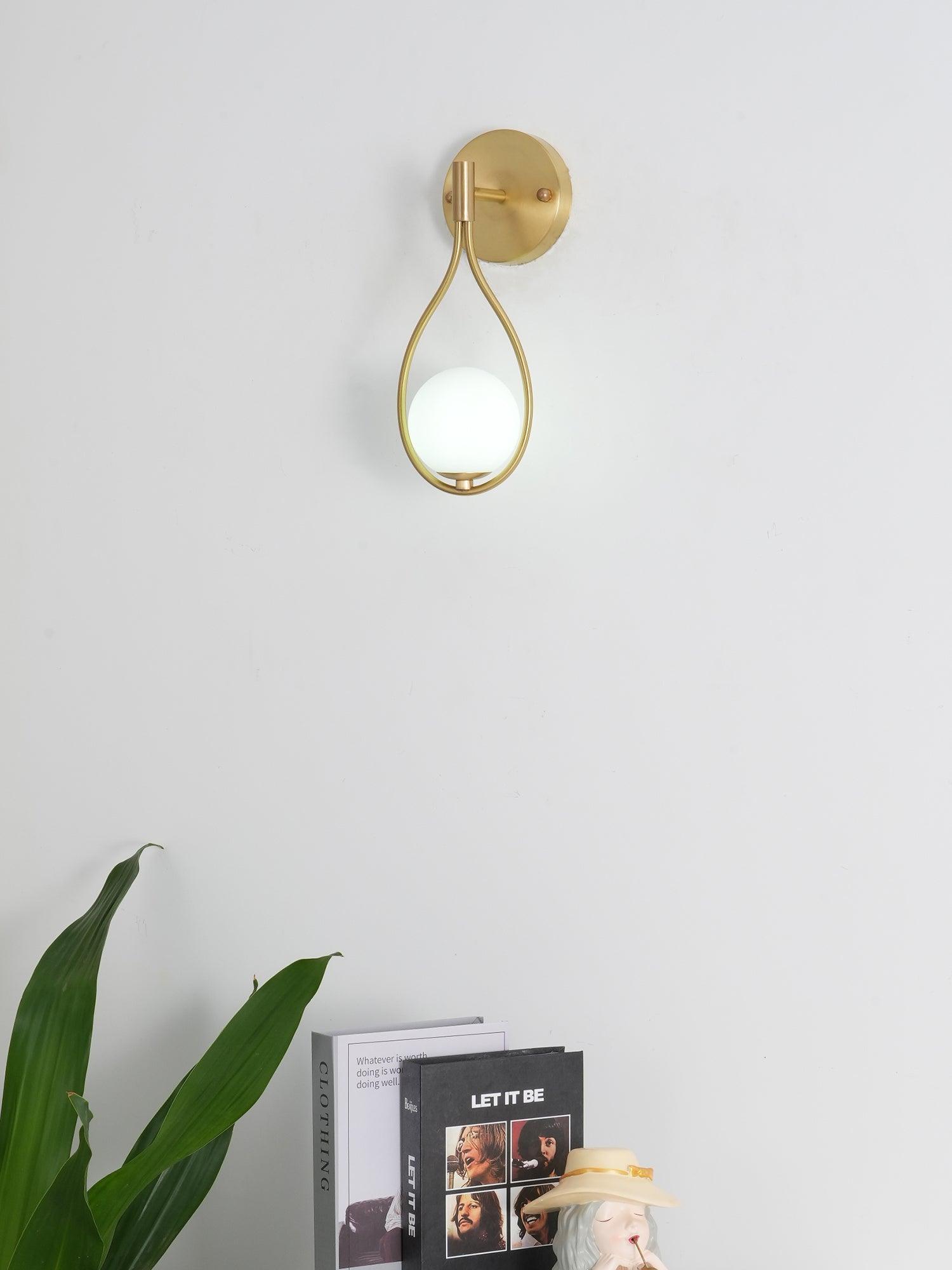 Rominex Modern Minimalist Vanity Brass Glass Wall Lamp-Neutral Decor